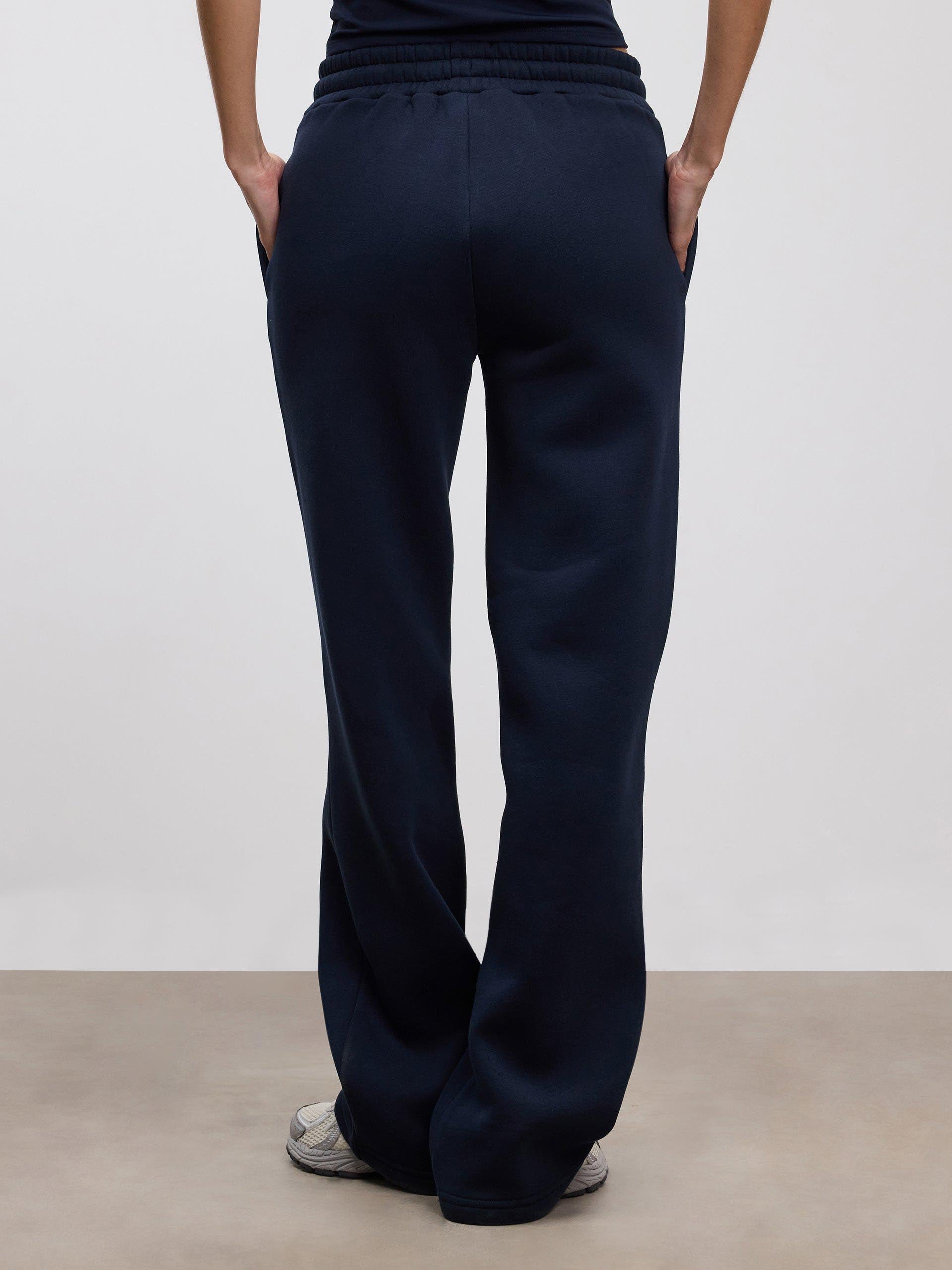 Womens Neoprene Straight Leg Jogger in Navy