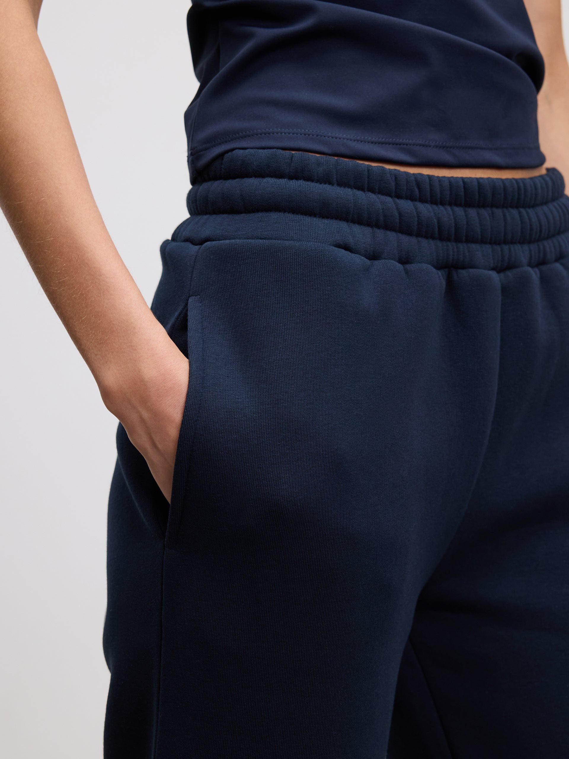 Womens Neoprene Straight Leg Jogger in Navy
