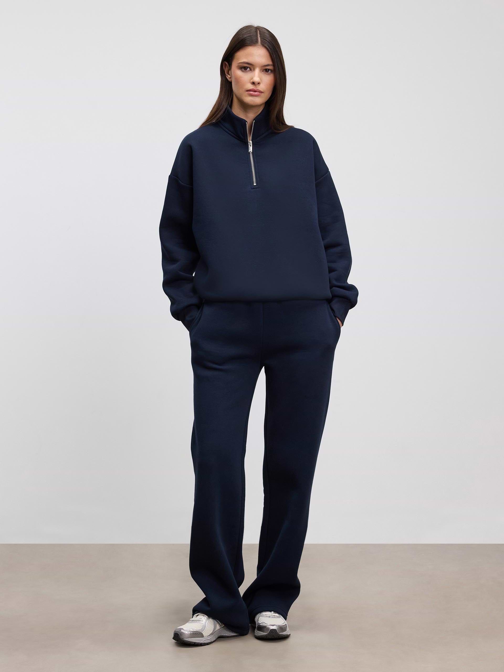 Womens Neoprene Half Zip in Navy