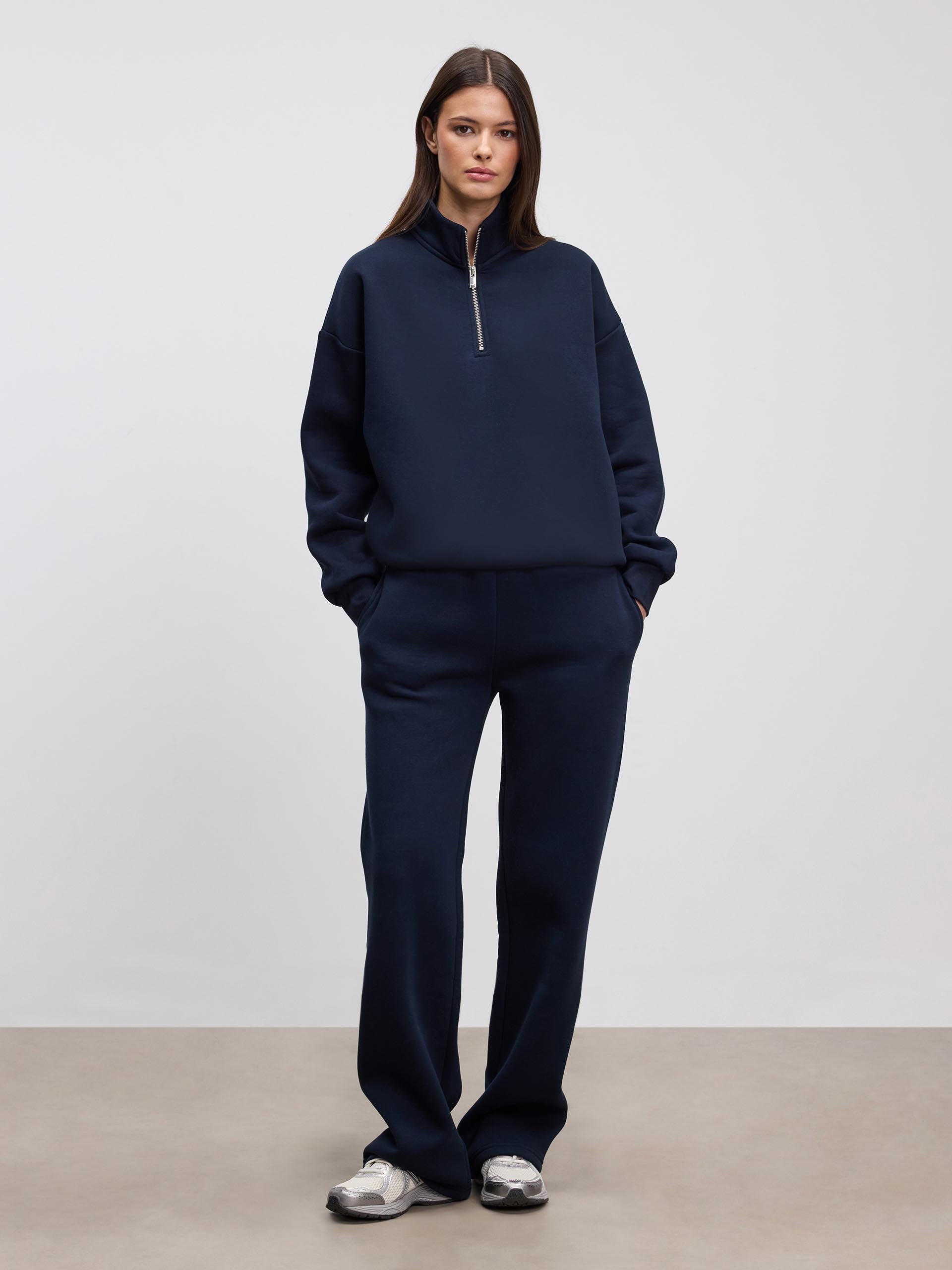 Womens Neoprene Half Zip in Navy