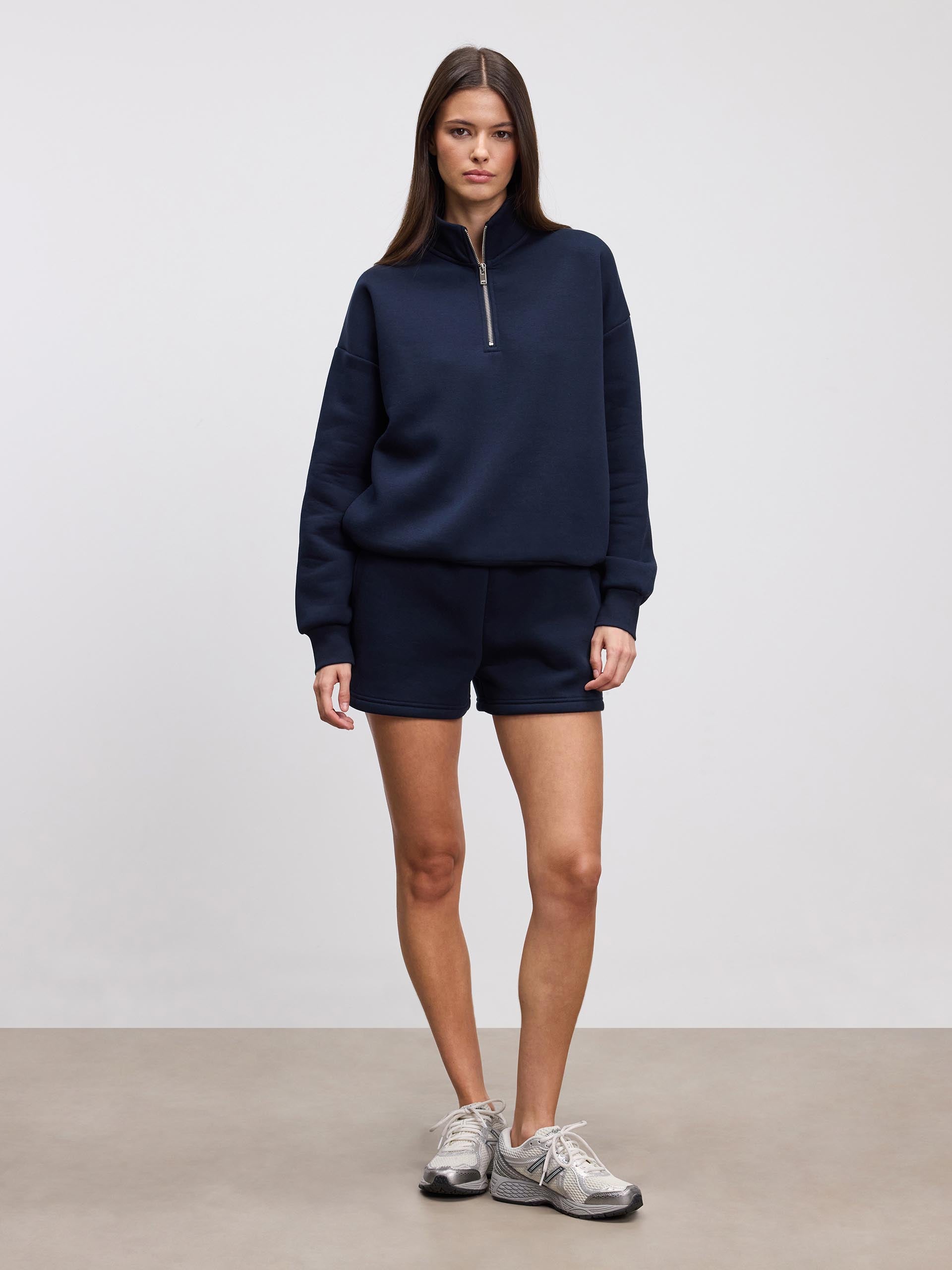 Womens Neoprene Half Zip in Navy | ARNE UK