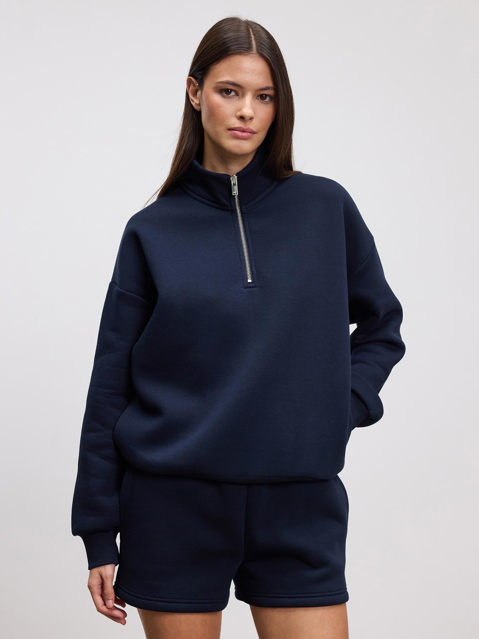 Womens Neoprene Half Zip in Navy