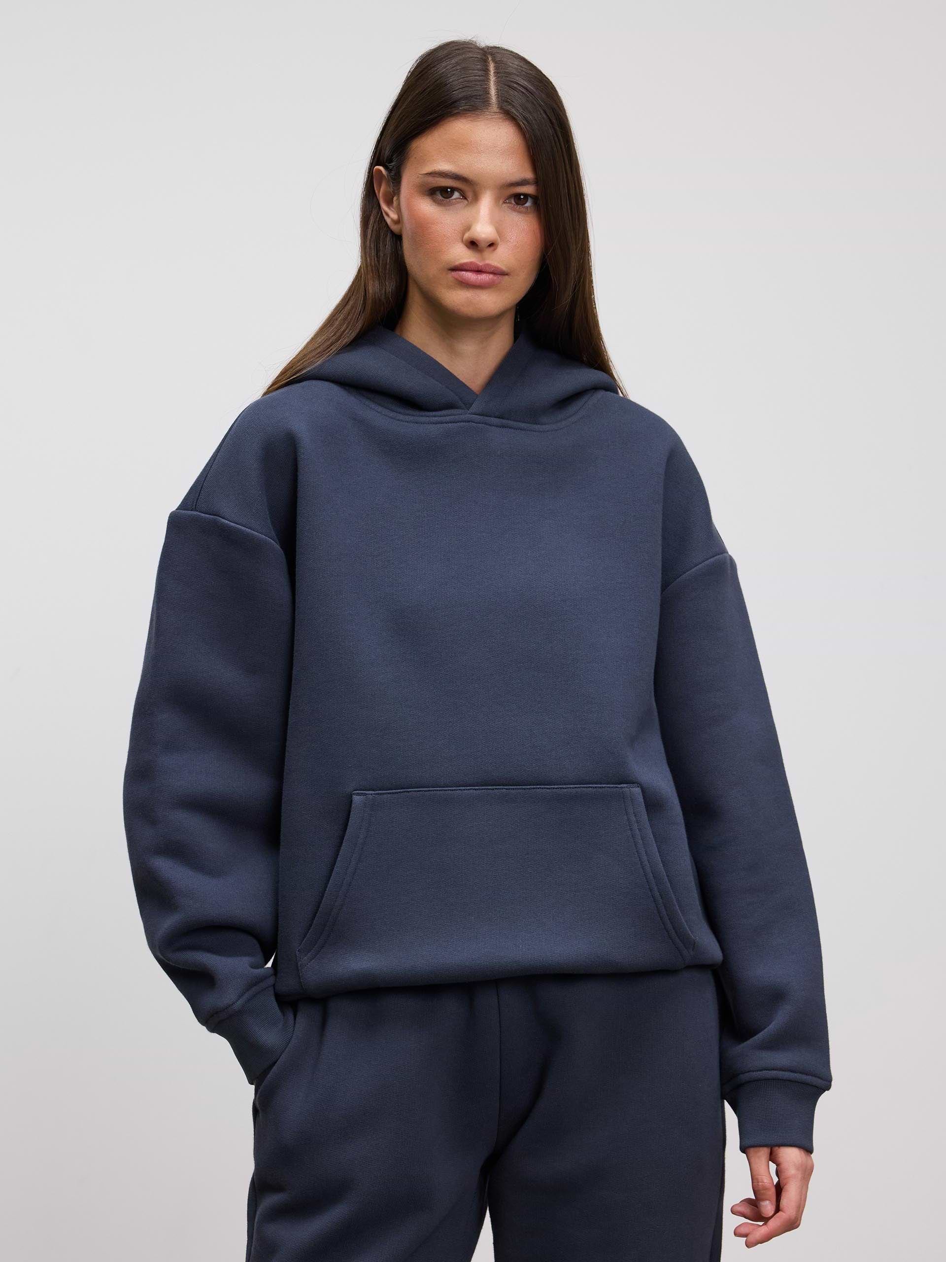 Womens Relaxed Hoodie in Slate Blue