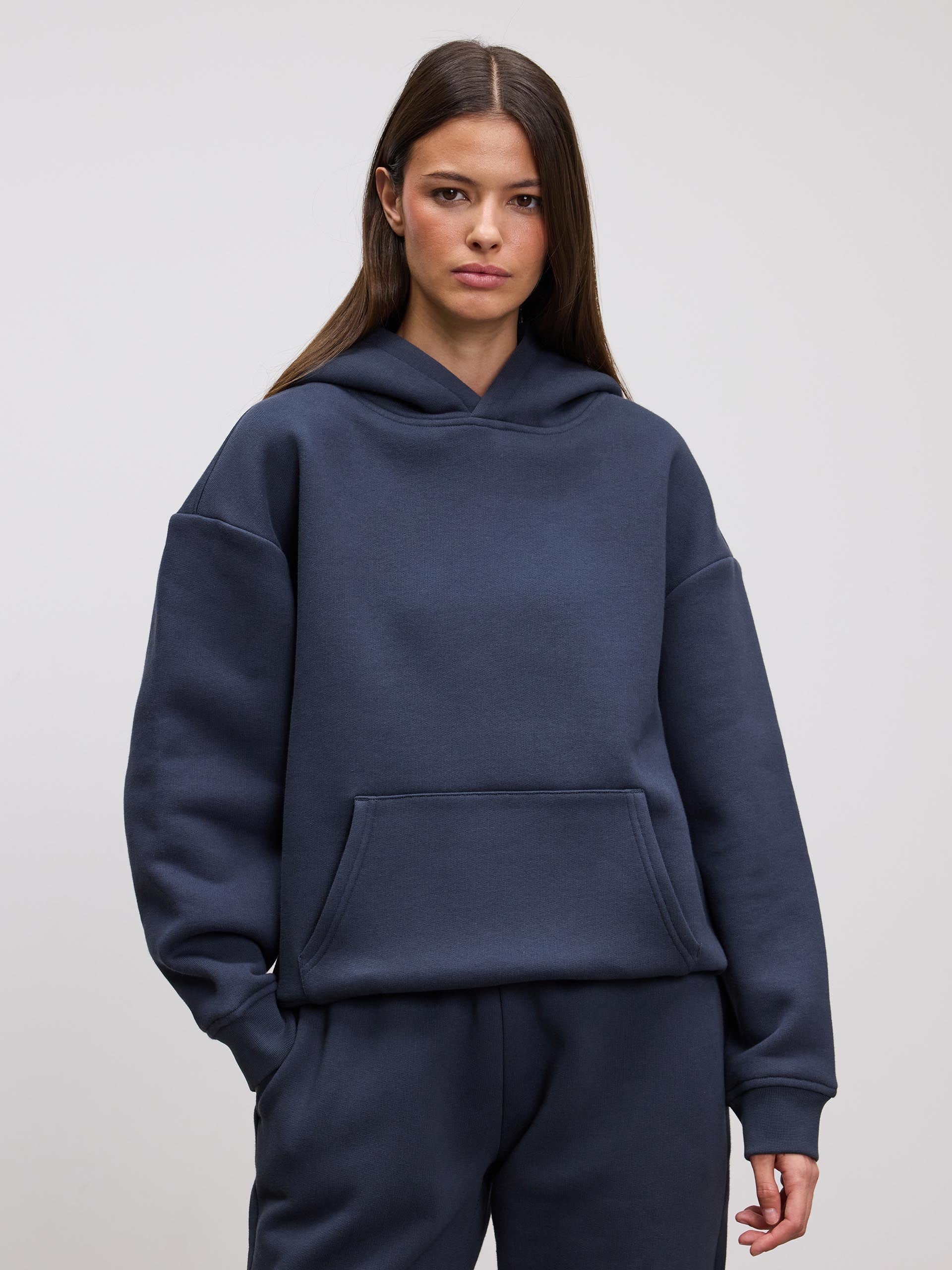 Womens Relaxed Hoodie in Slate Blue