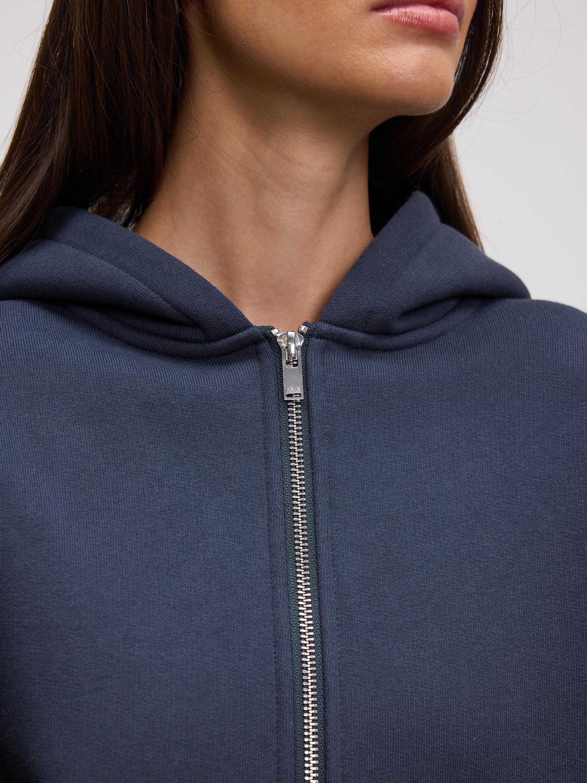 Womens Relaxed Zip Hoodie in Slate Blue | ARNE US