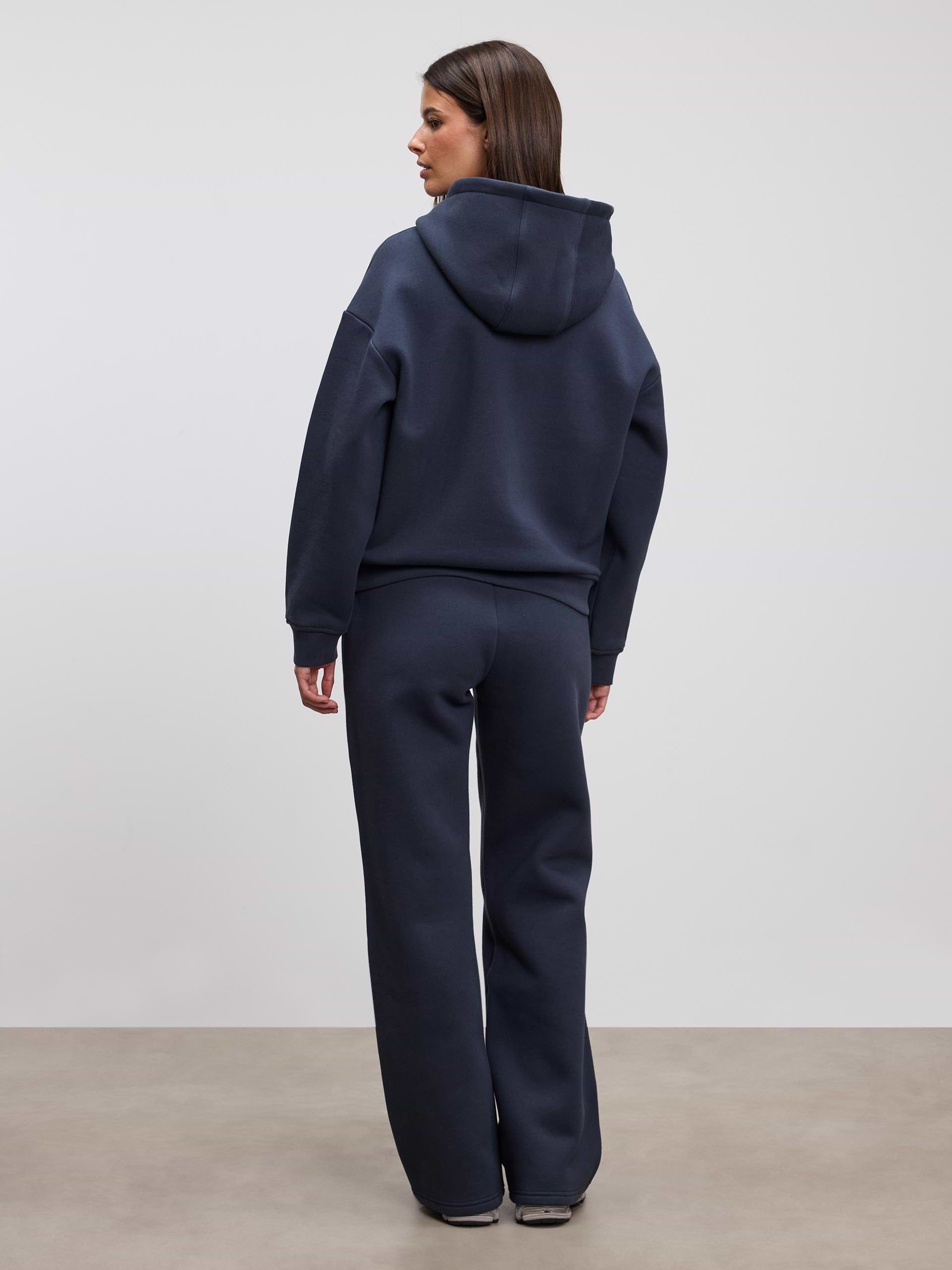 Womens Relaxed Zip Hoodie in Slate Blue