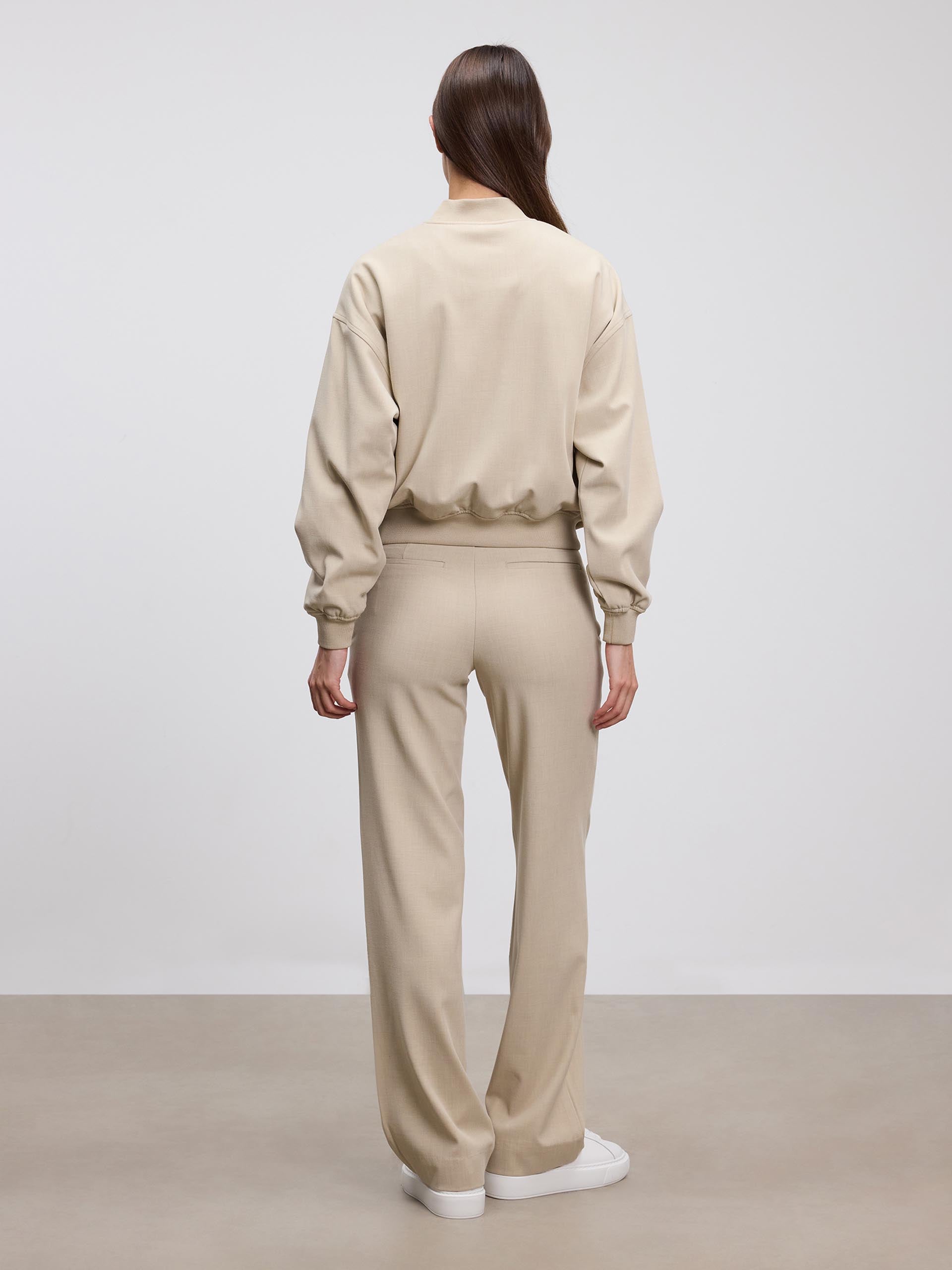 Womens Smart Tailored Trouser in Stone