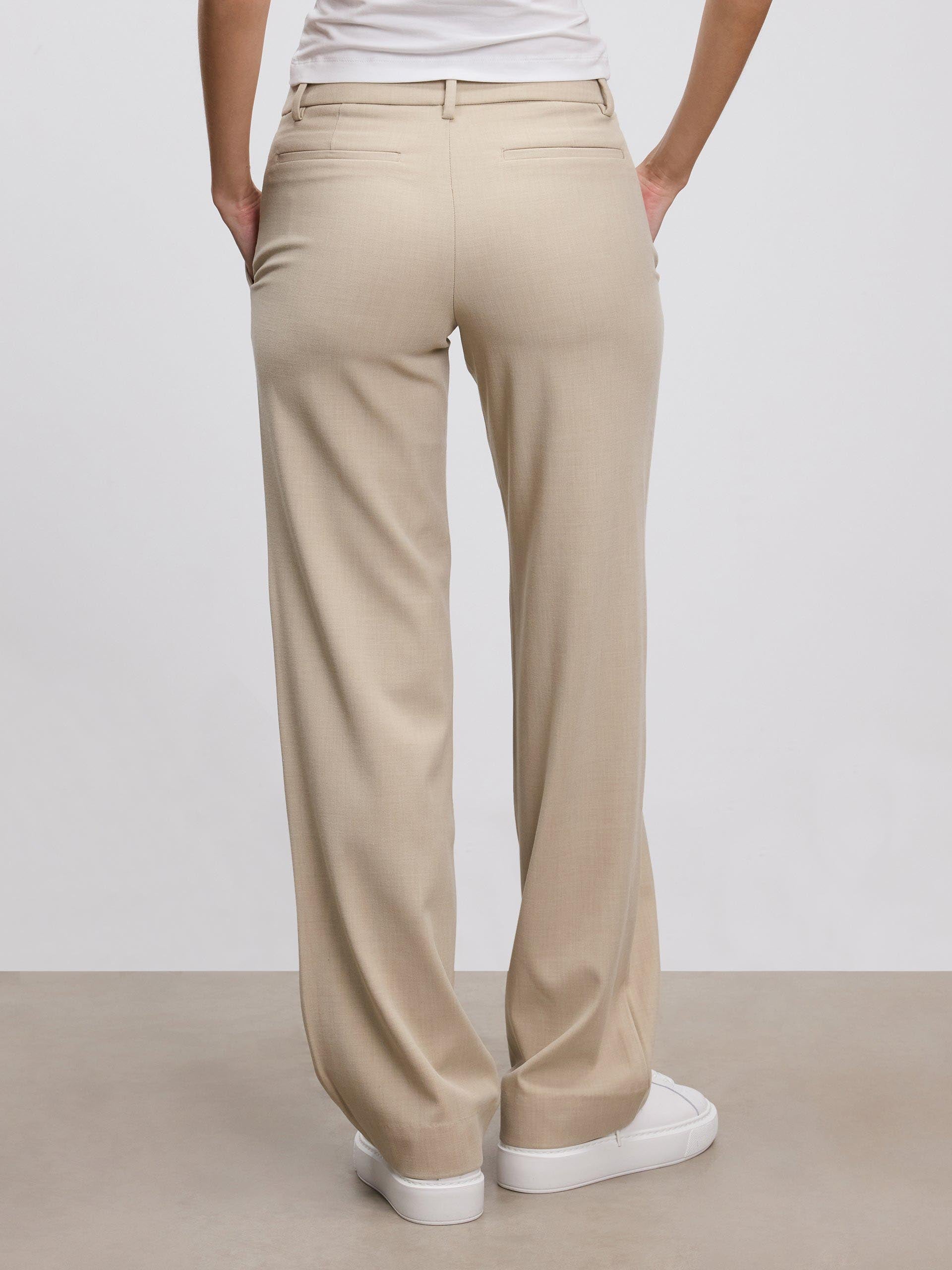 Womens Smart Tailored Trouser in Stone