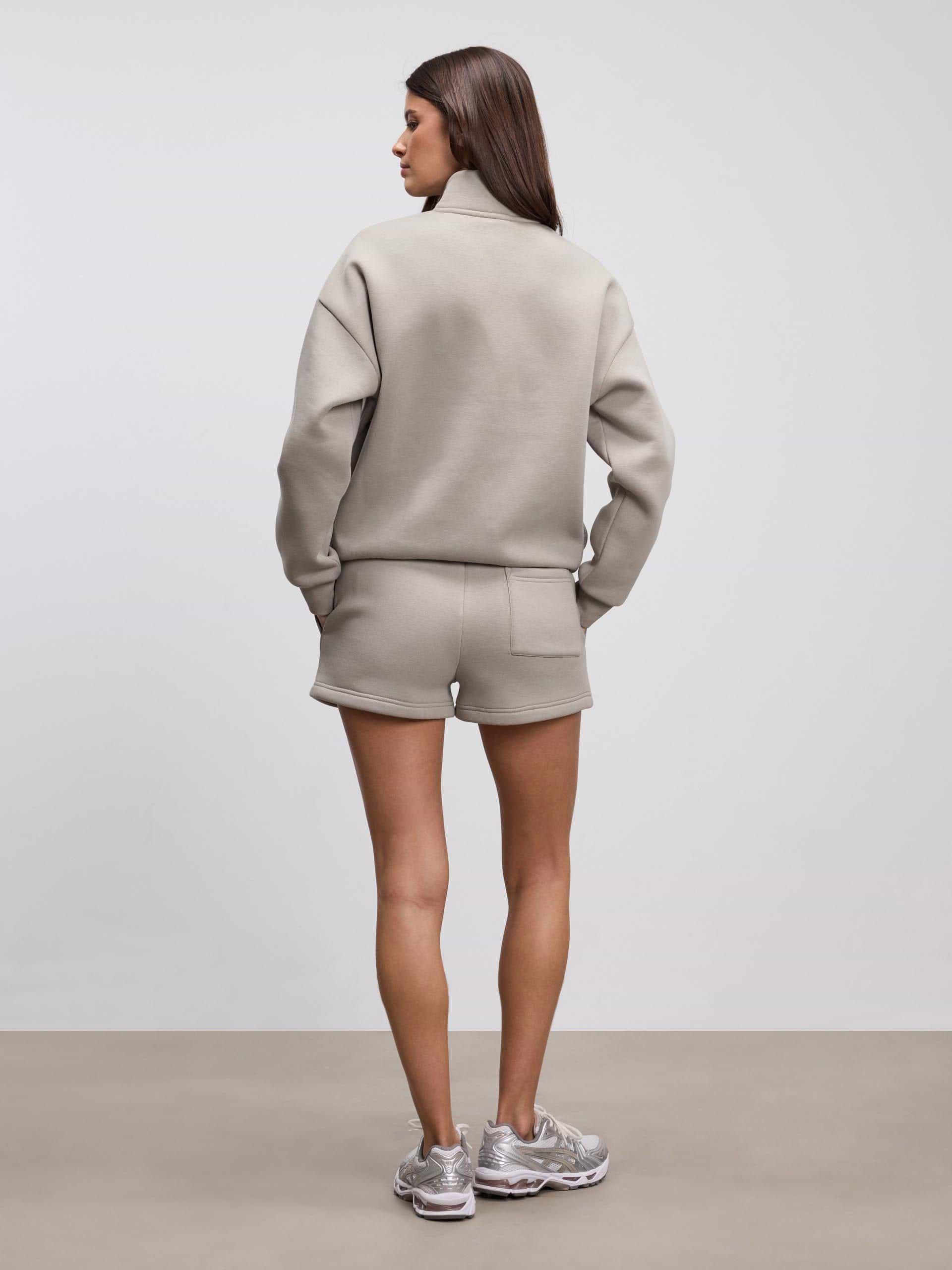 Womens Neoprene Half Zip in Dark Stone