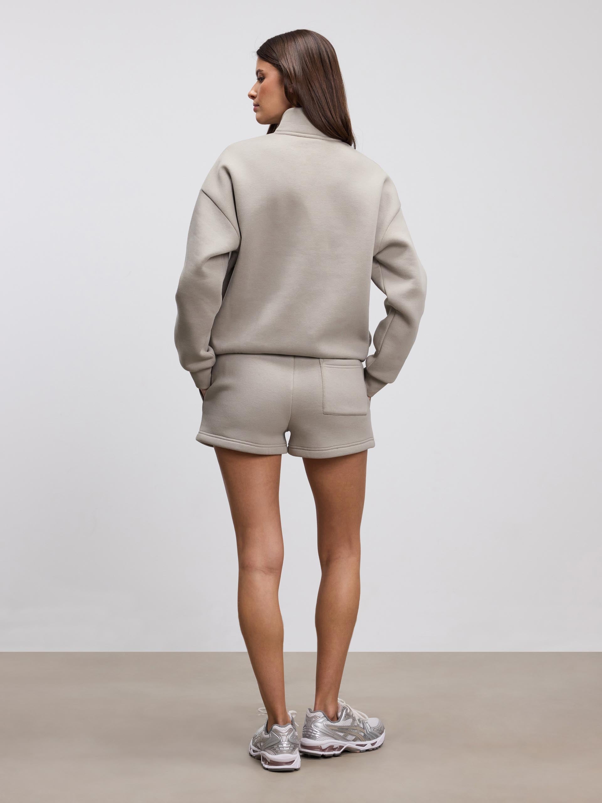 Womens Neoprene Half Zip in Dark Stone