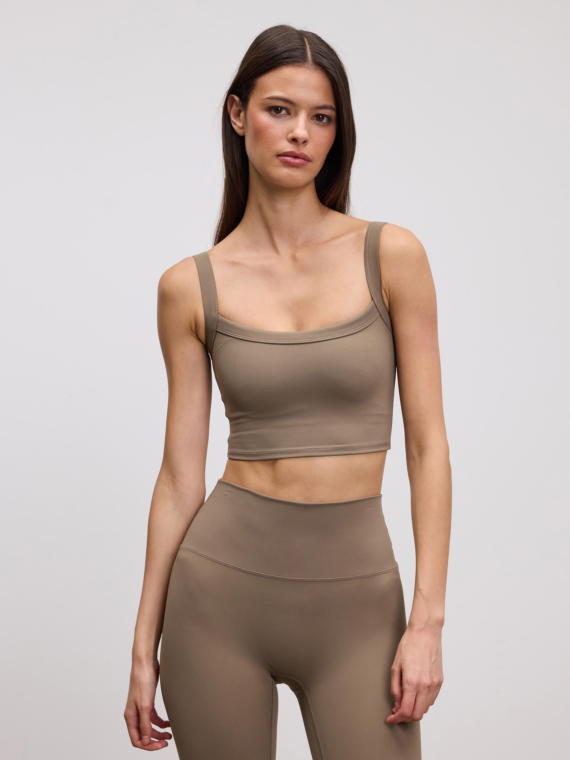 Womens Active Sports Bra in Taupe