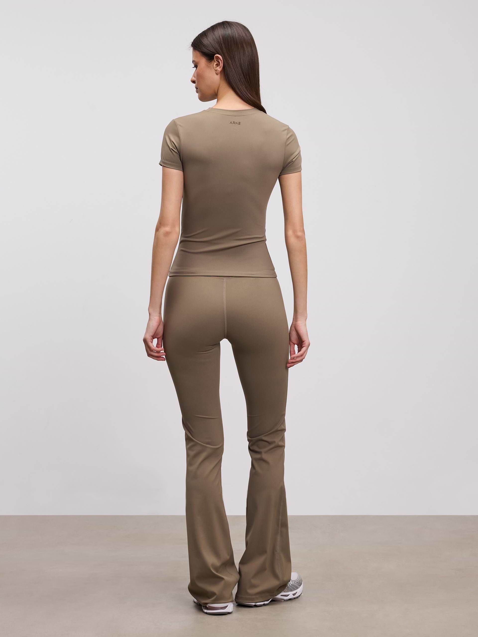 Womens Active T-Shirt in Taupe