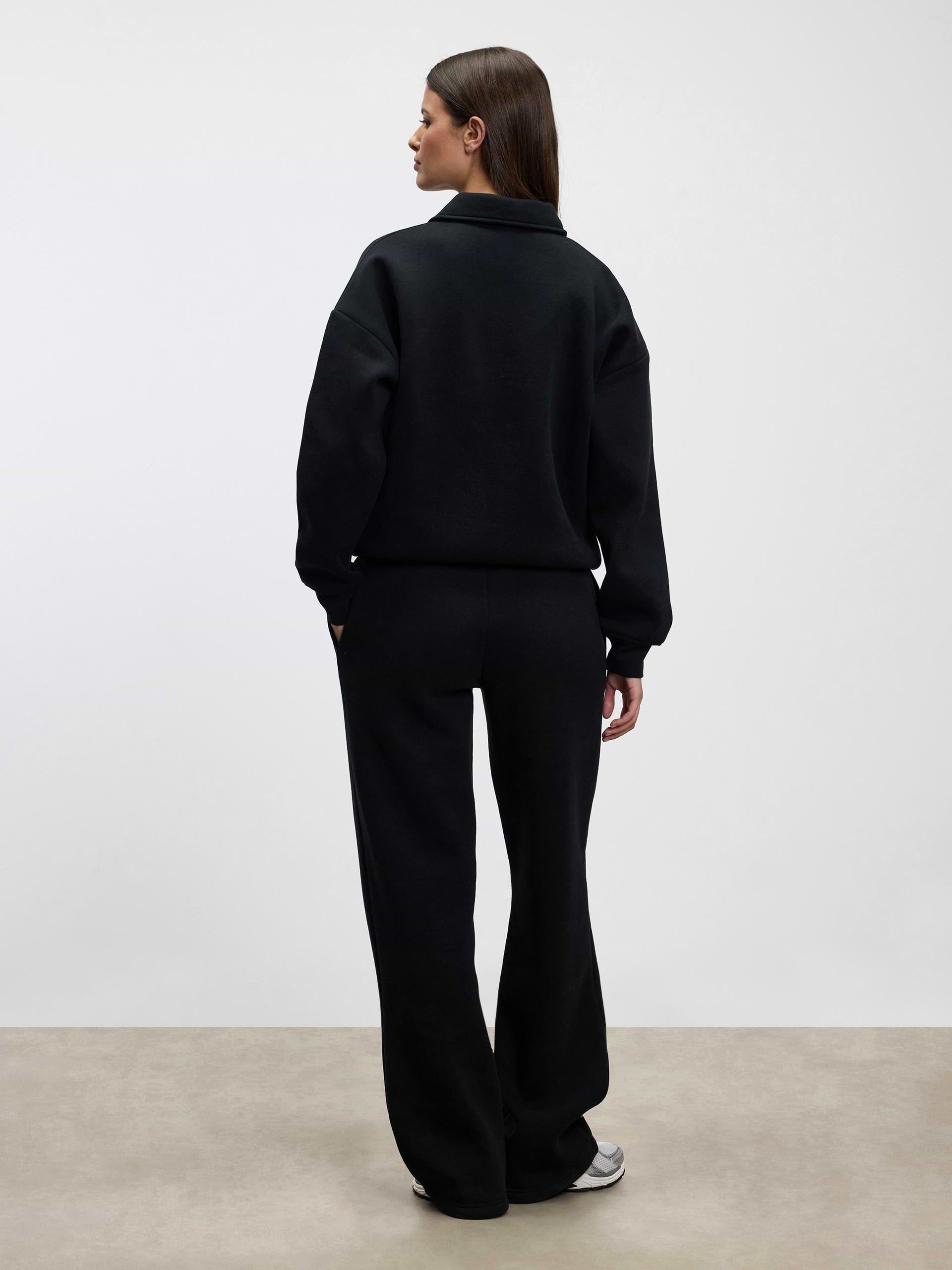 Womens Neoprene Straight Leg Jogger in Black