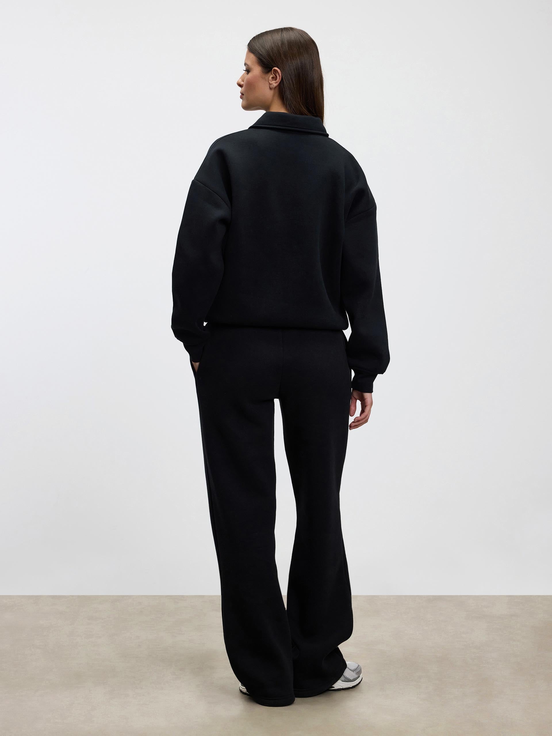 Womens Neoprene Straight Leg Jogger in Black