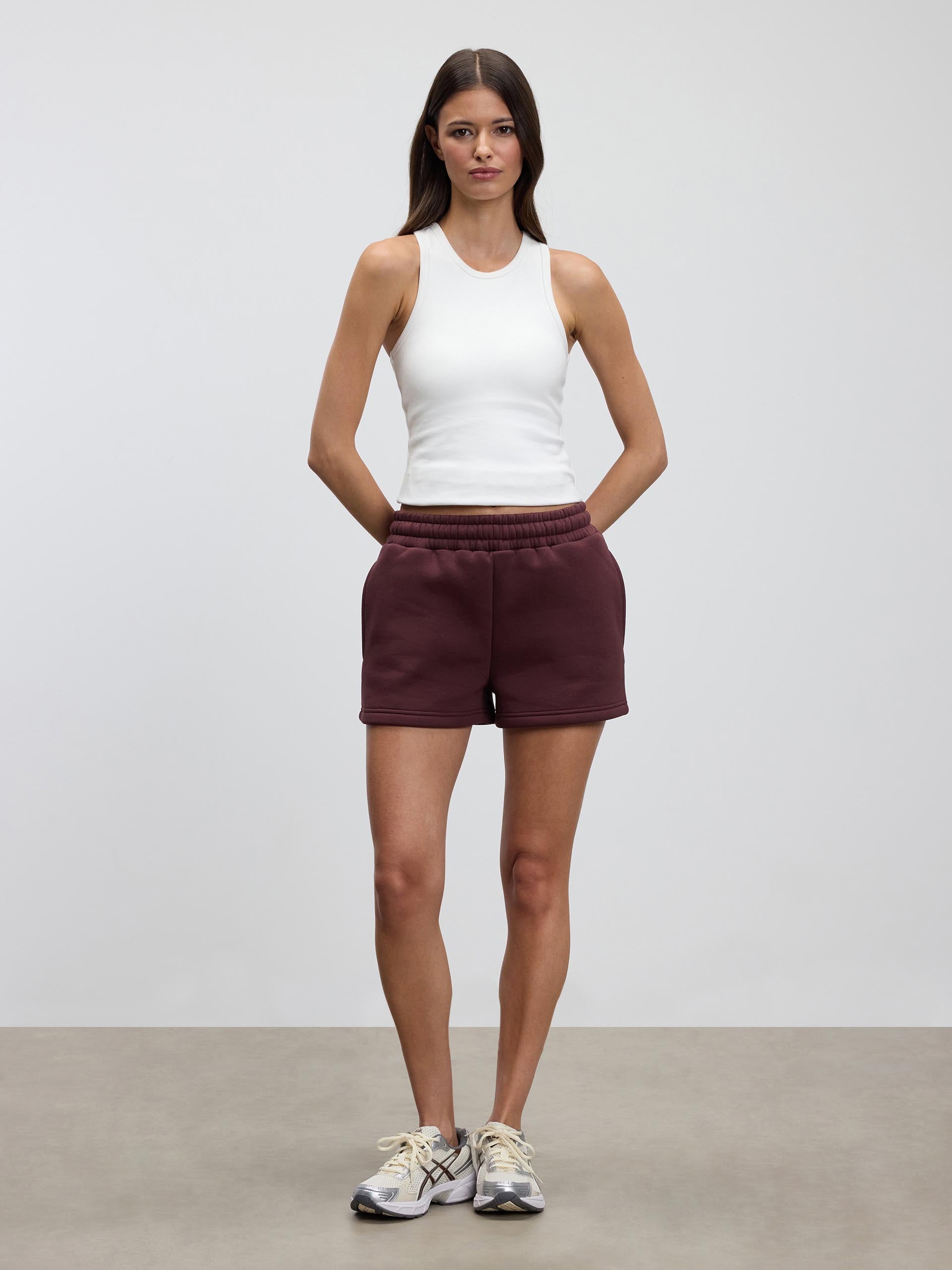 Womens Neoprene Short in Burgundy