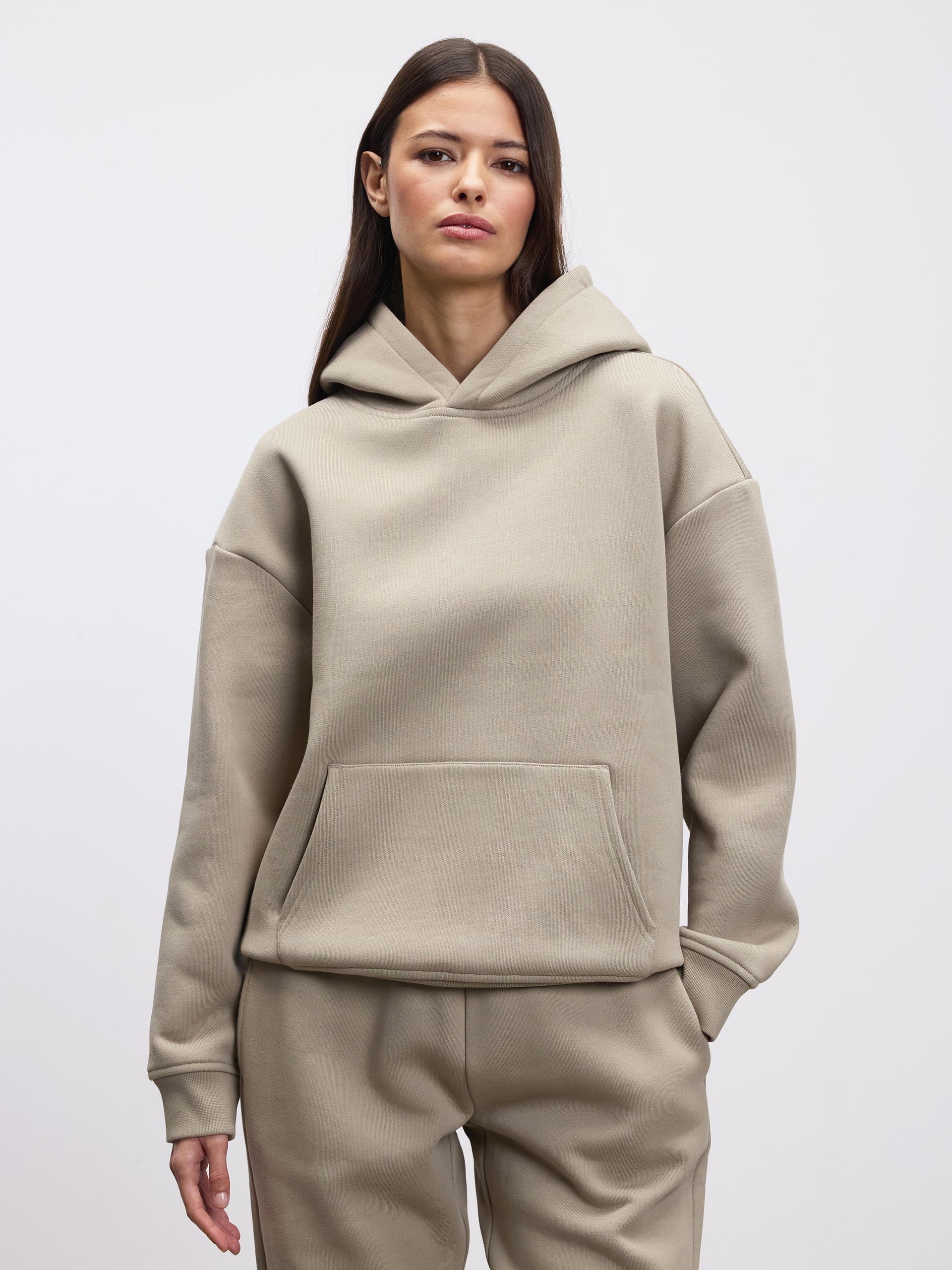 Womens Relaxed Hoodie in Stone