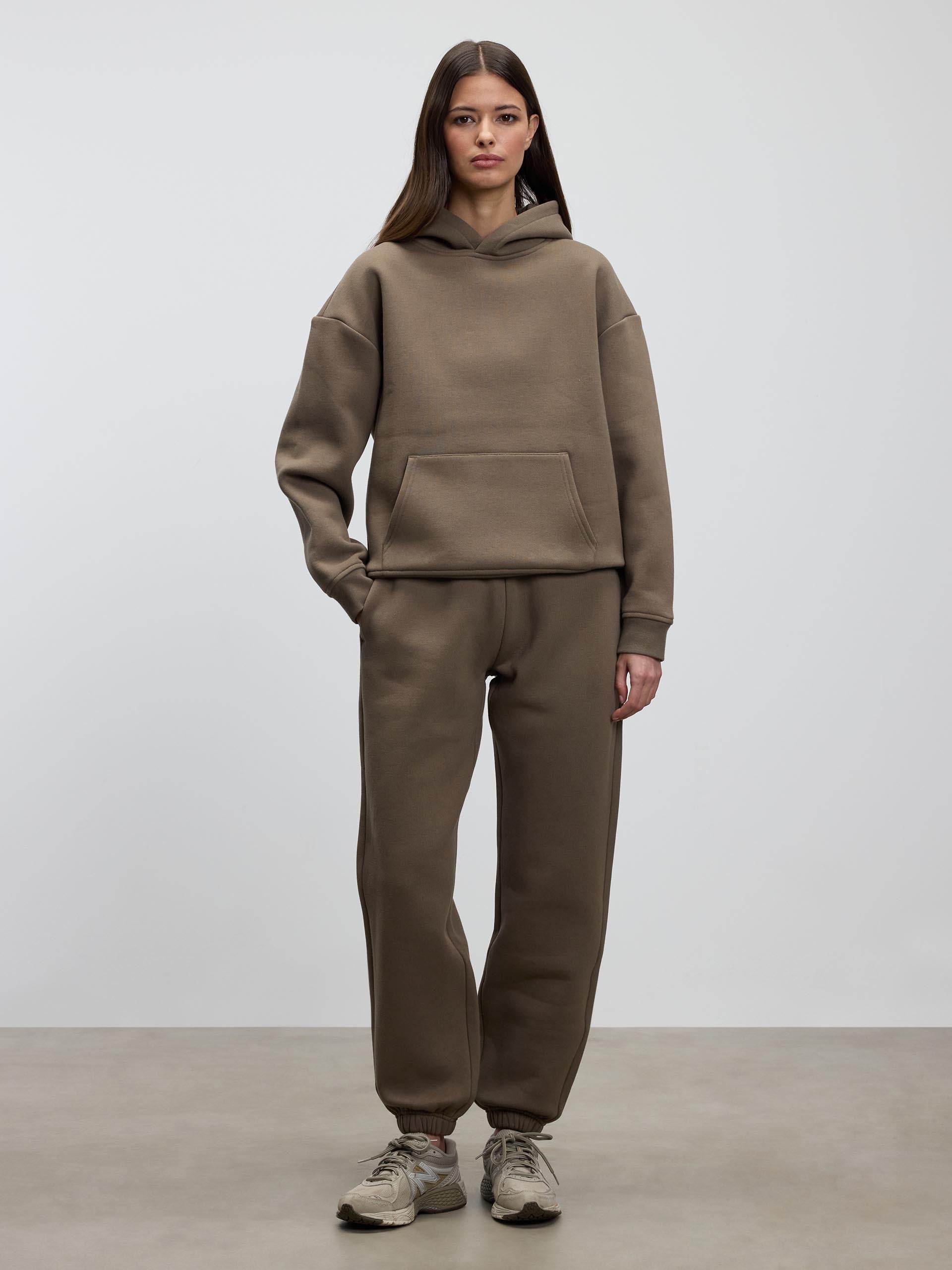 Womens Relaxed Hoodie in Taupe