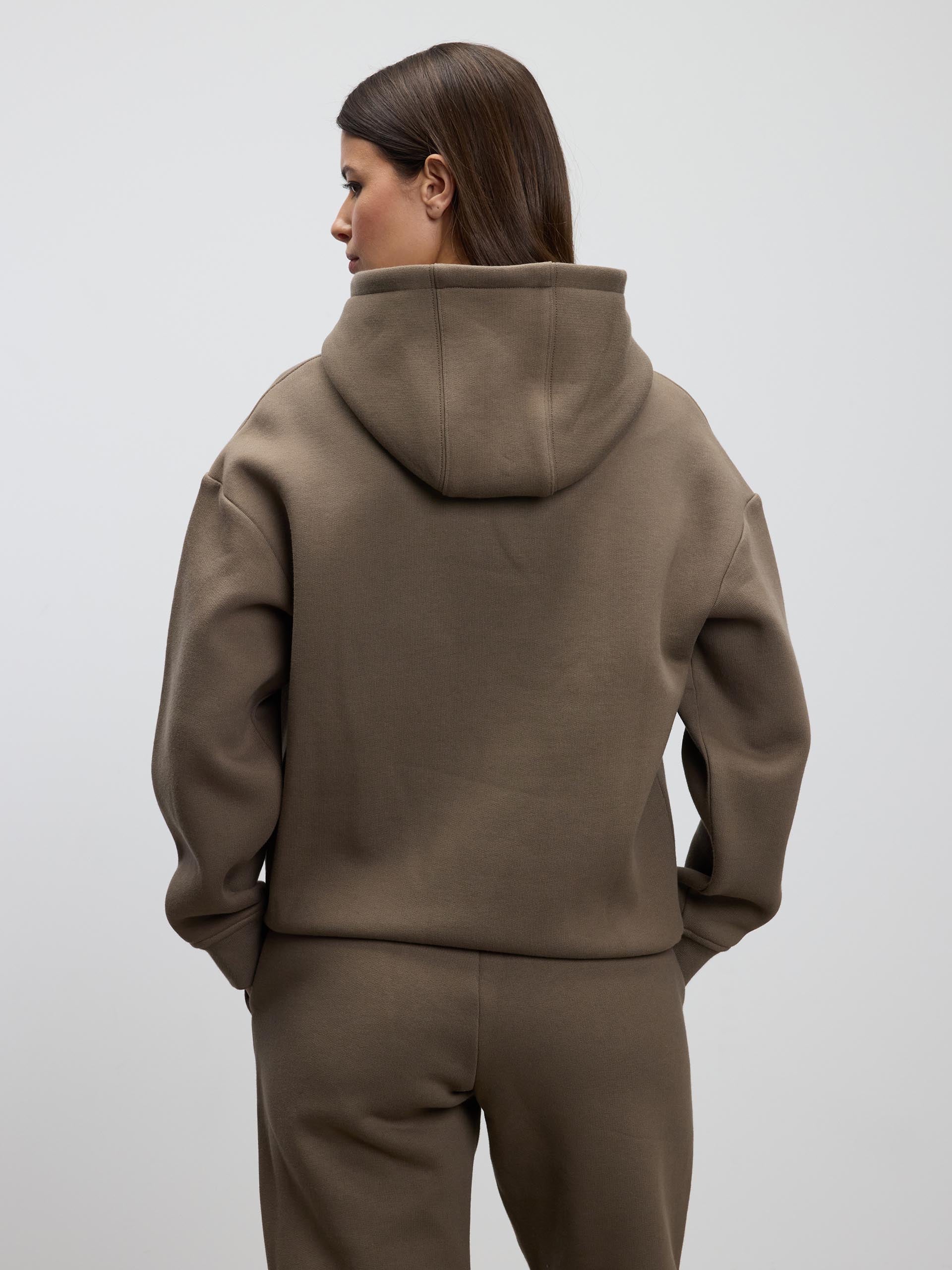 Womens Relaxed Hoodie in Taupe