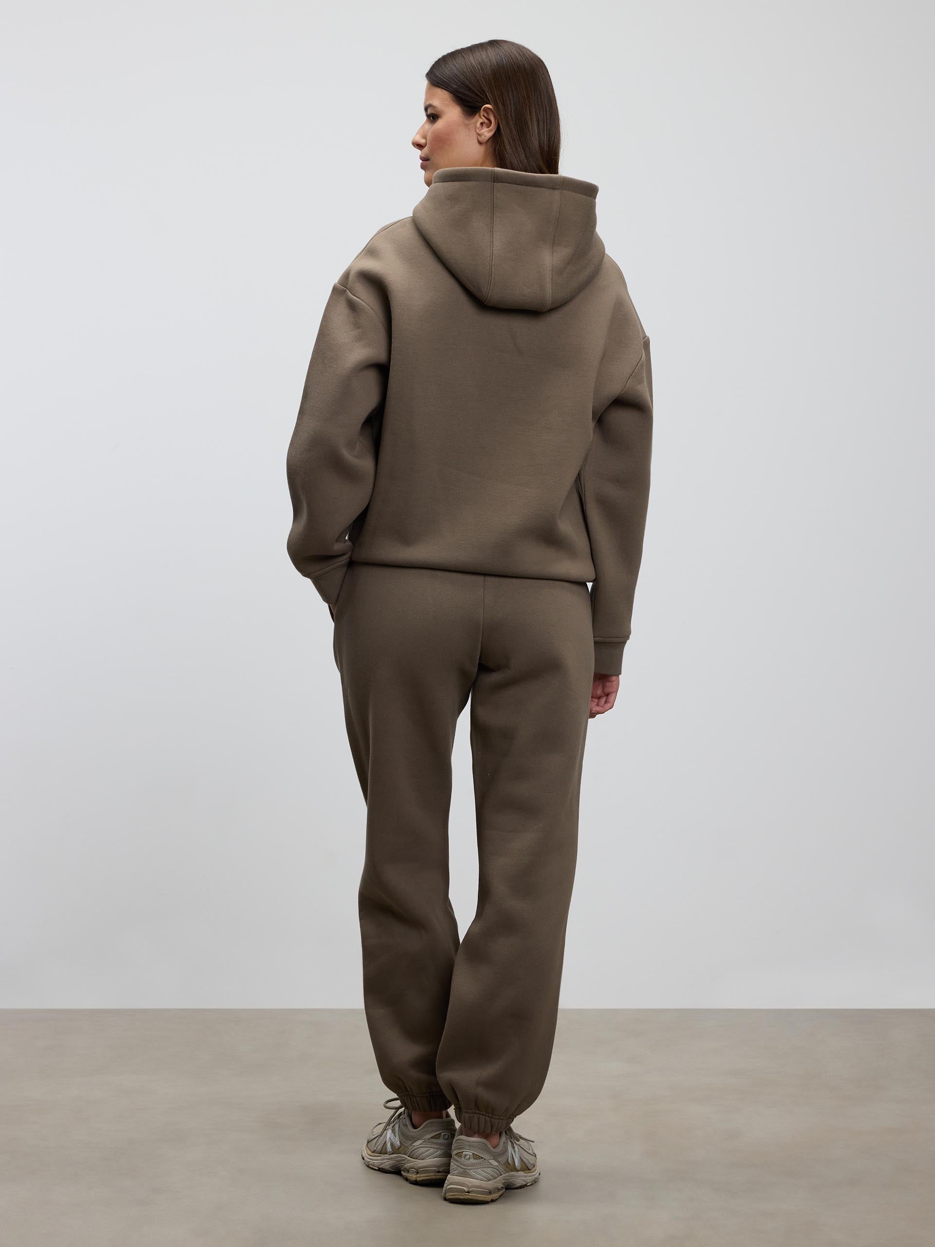 Womens Relaxed Hoodie in Taupe