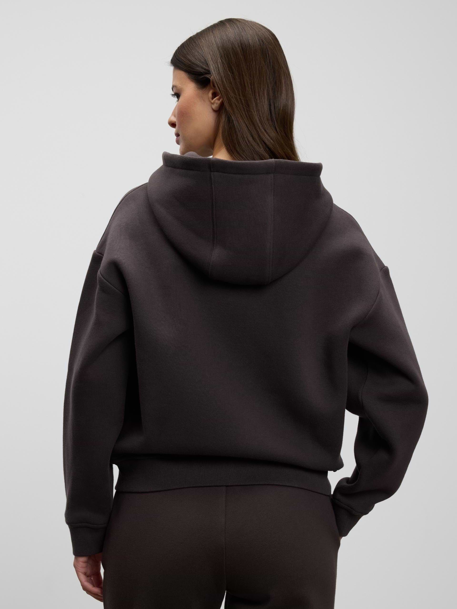 Womens Relaxed Zip Hoodie in Brown