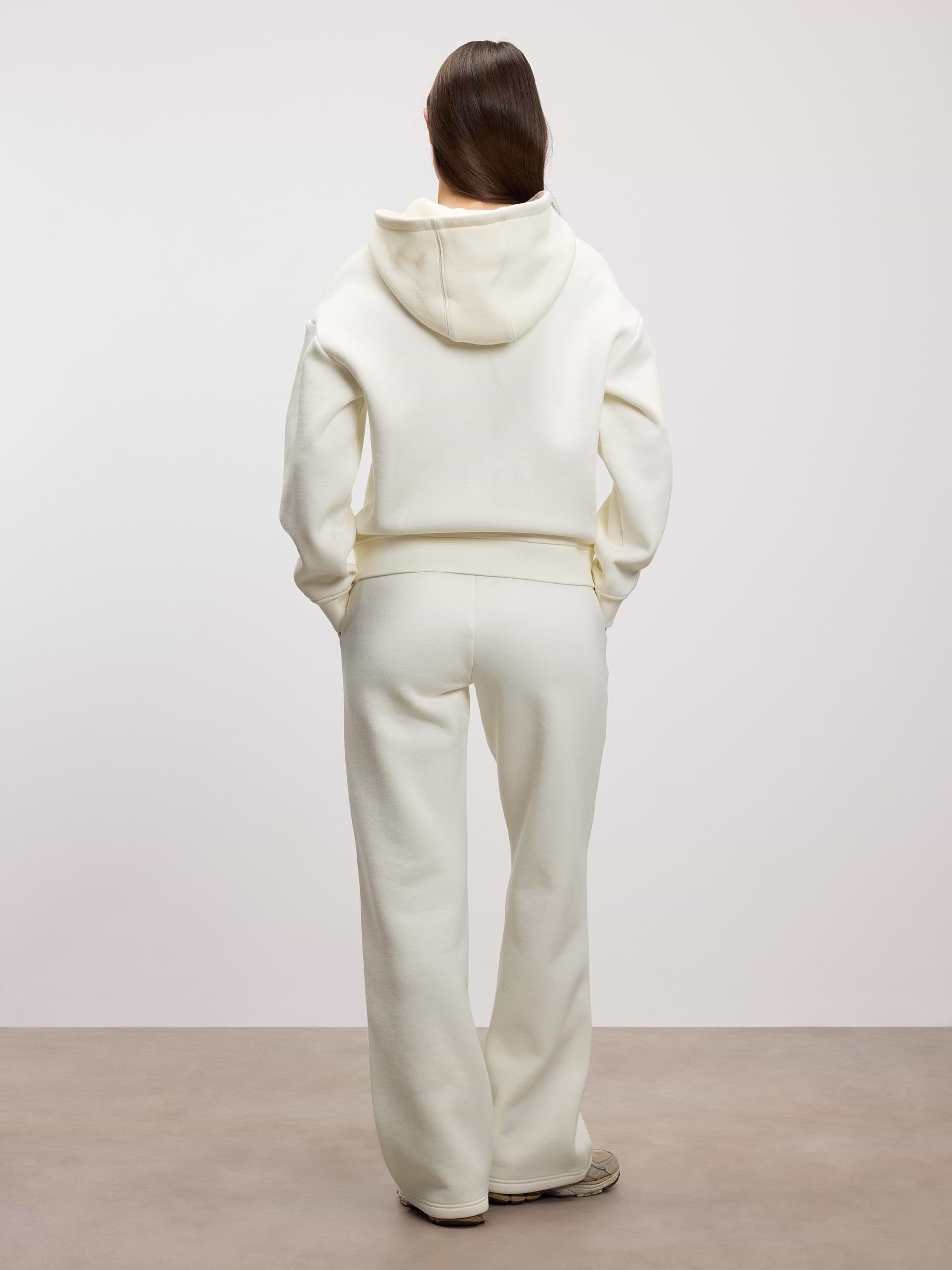 Womens Relaxed Zip Hoodie in Ecru