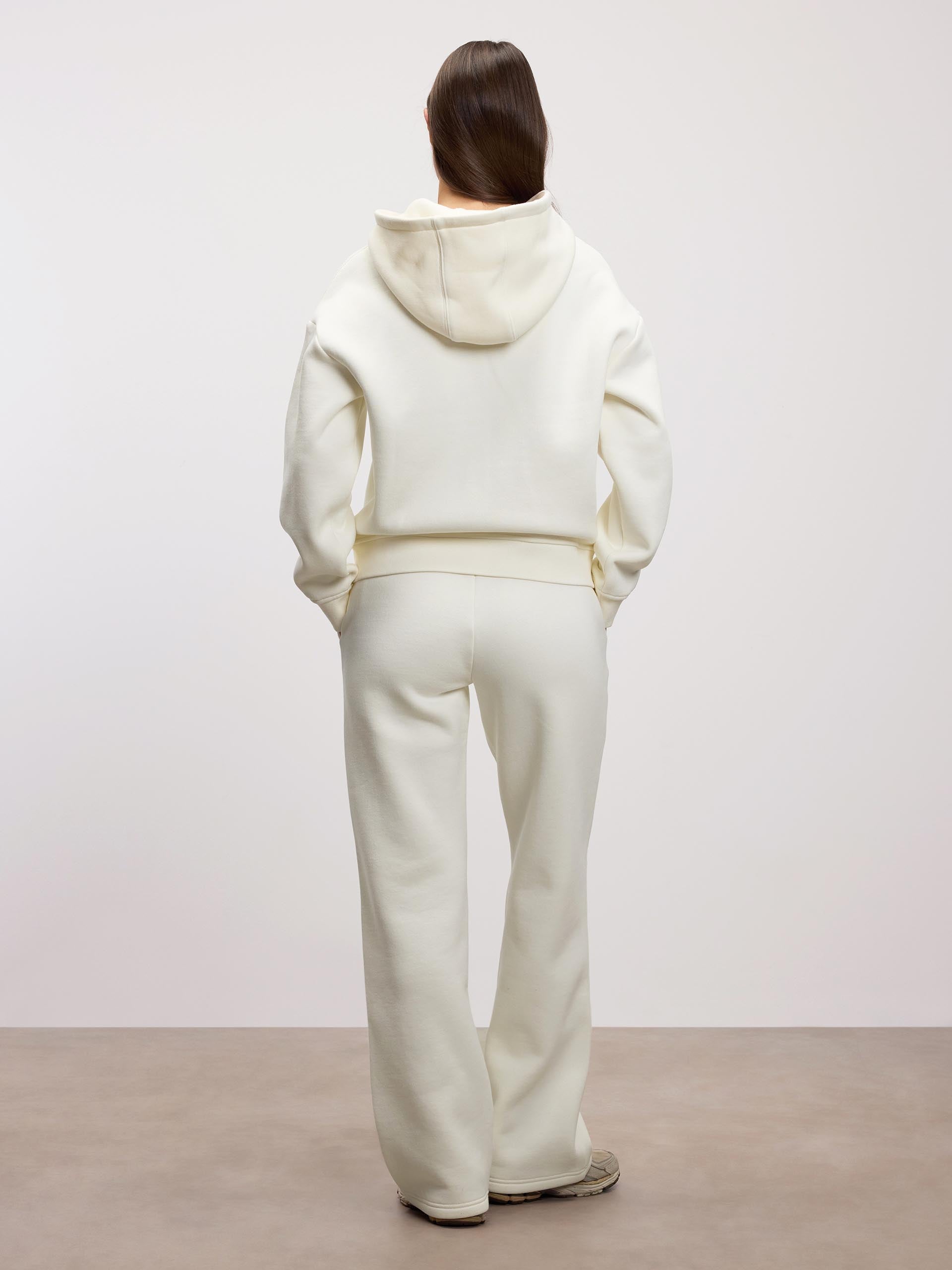 Womens Relaxed Zip Hoodie in Ecru