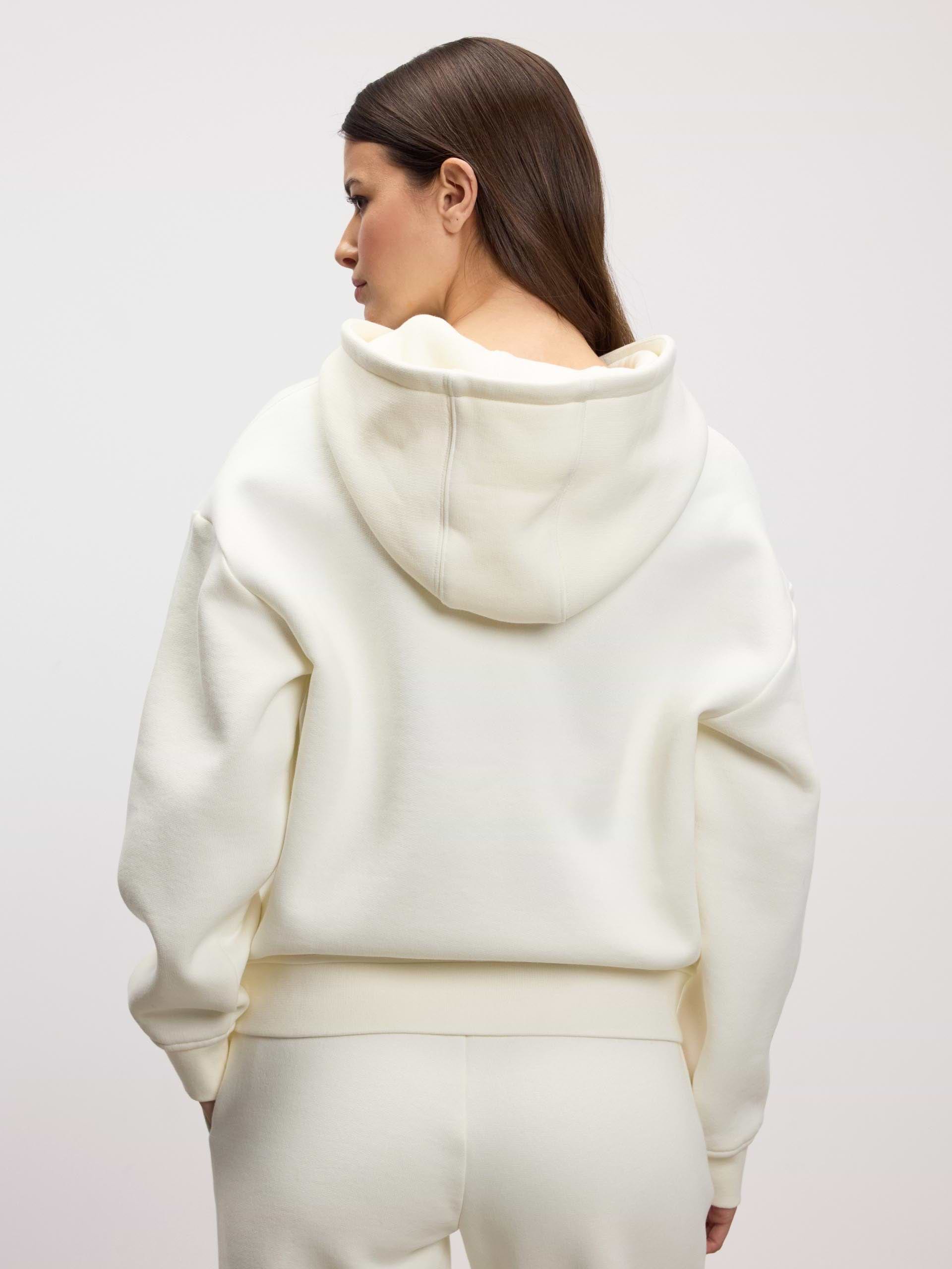 Womens Relaxed Zip Hoodie in Ecru