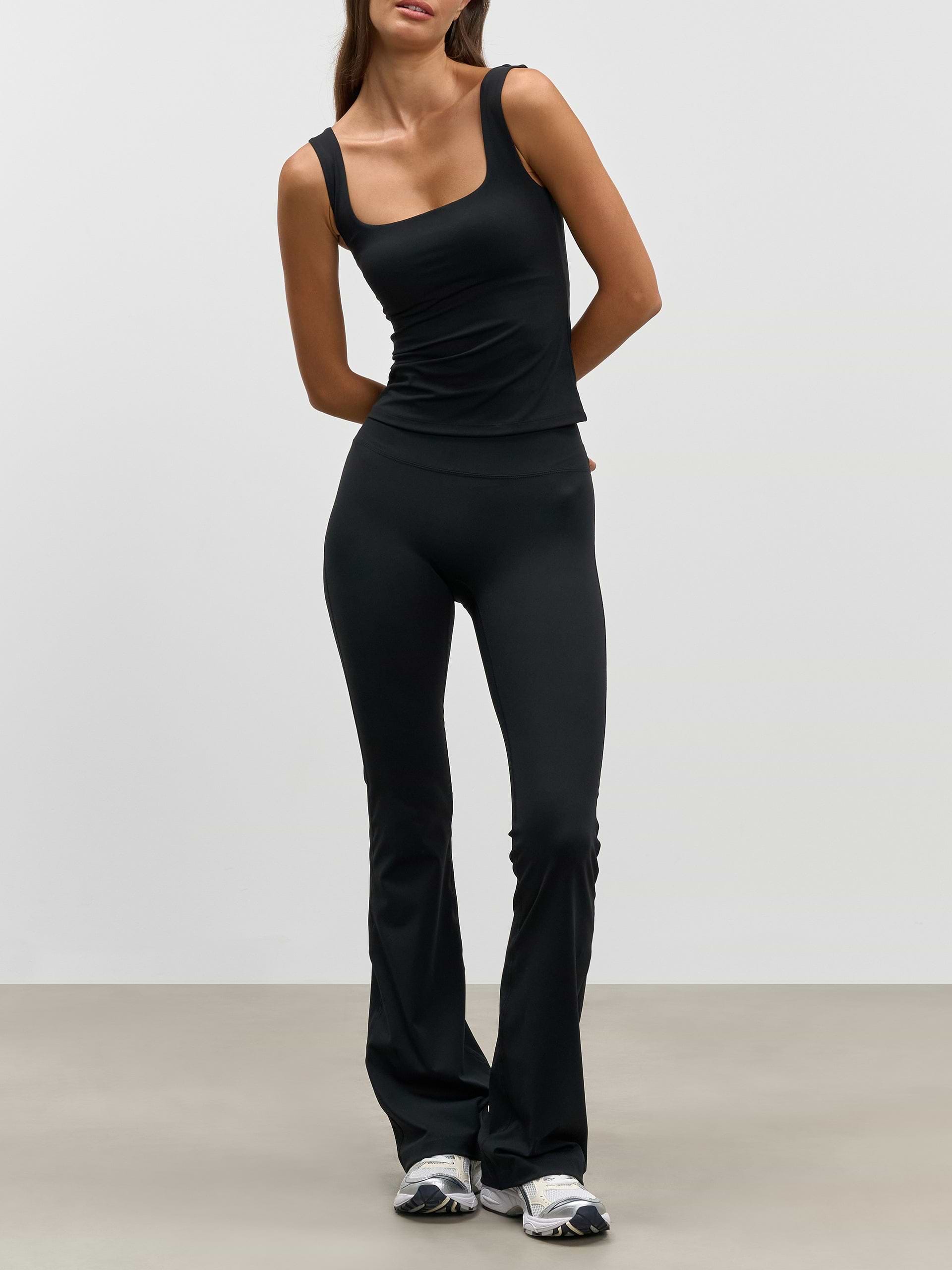 Womens Active Square Neck Vest in Black OLD SPEC