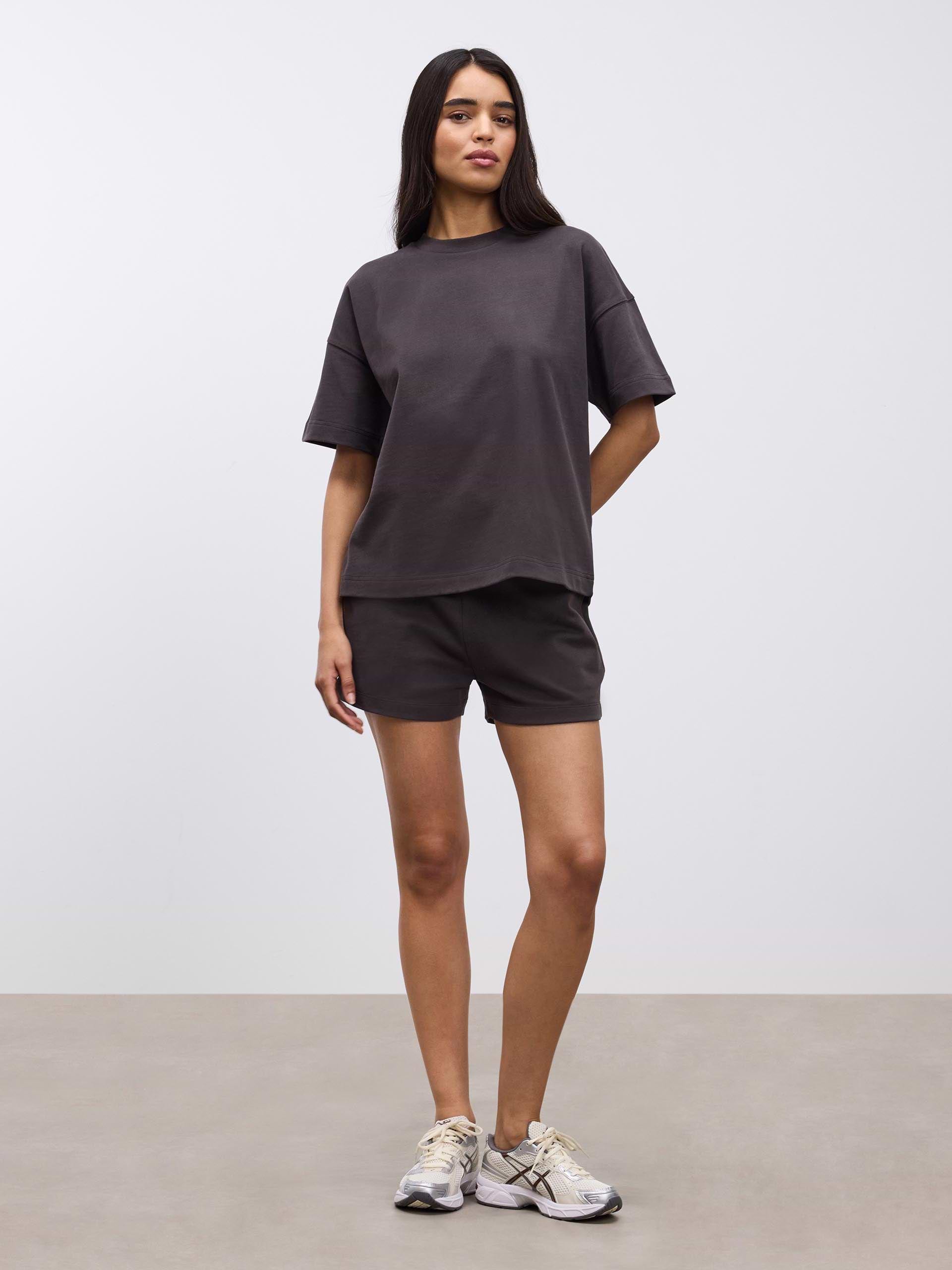 Womens Brushed Relaxed T-Shirt in Brown