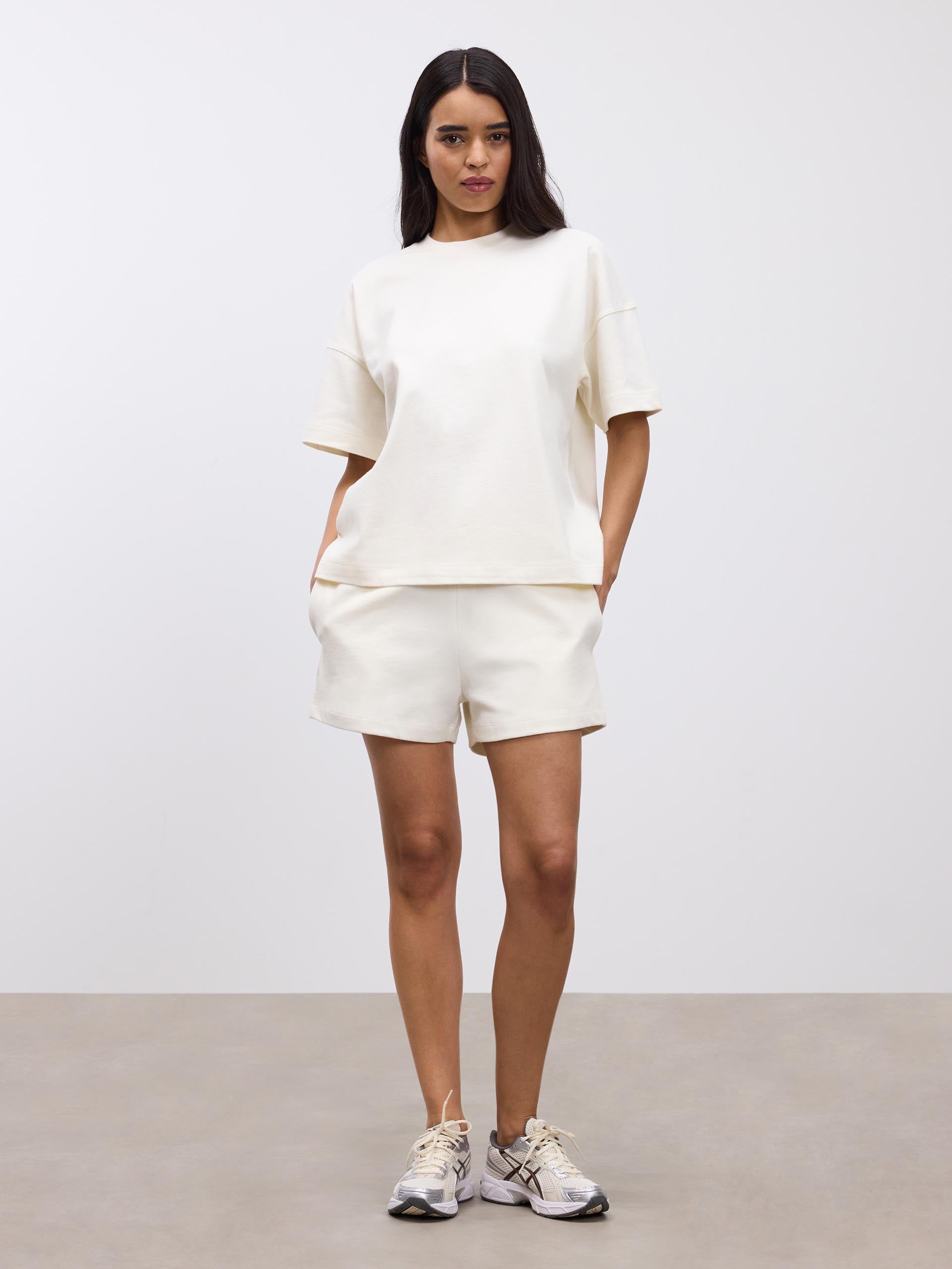 Womens Brushed Relaxed T-Shirt in Ecru