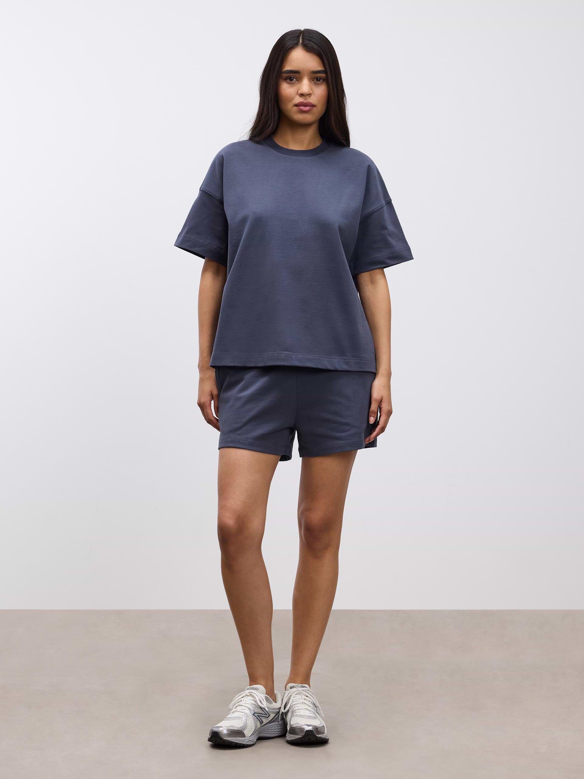 Womens Brushed Relaxed Short in Slate Blue