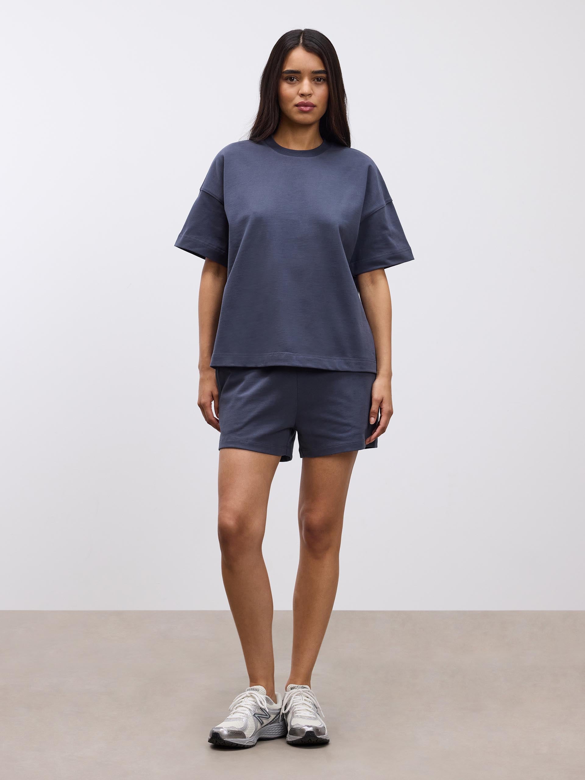 Womens Brushed Relaxed Short in Slate Blue