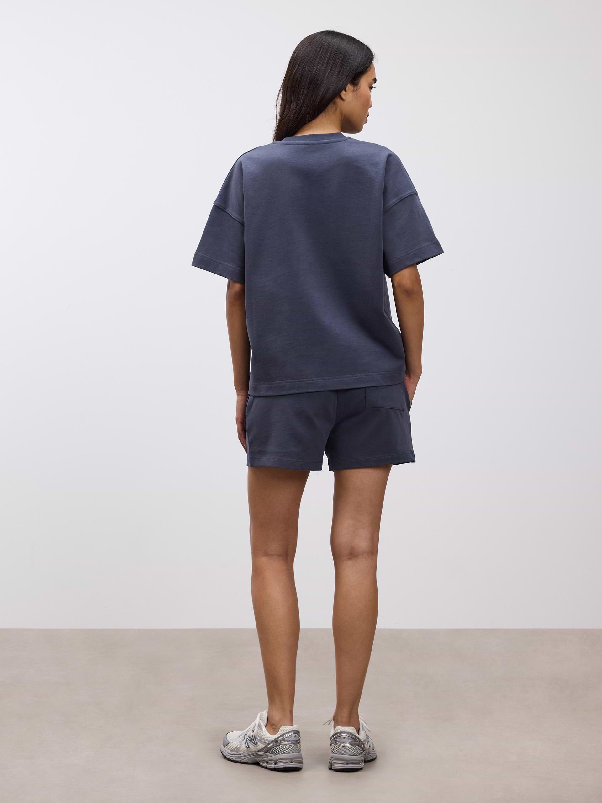 Womens Brushed Relaxed T-Shirt in Slate Blue