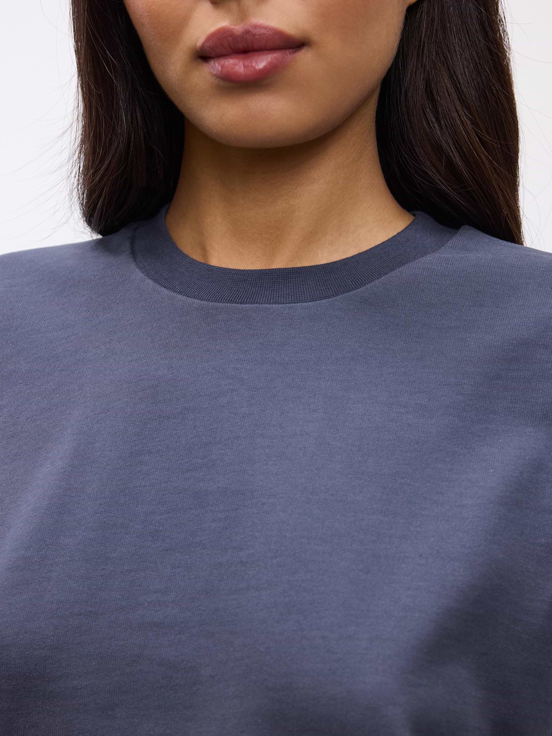 Womens Brushed Relaxed T-Shirt in Slate Blue