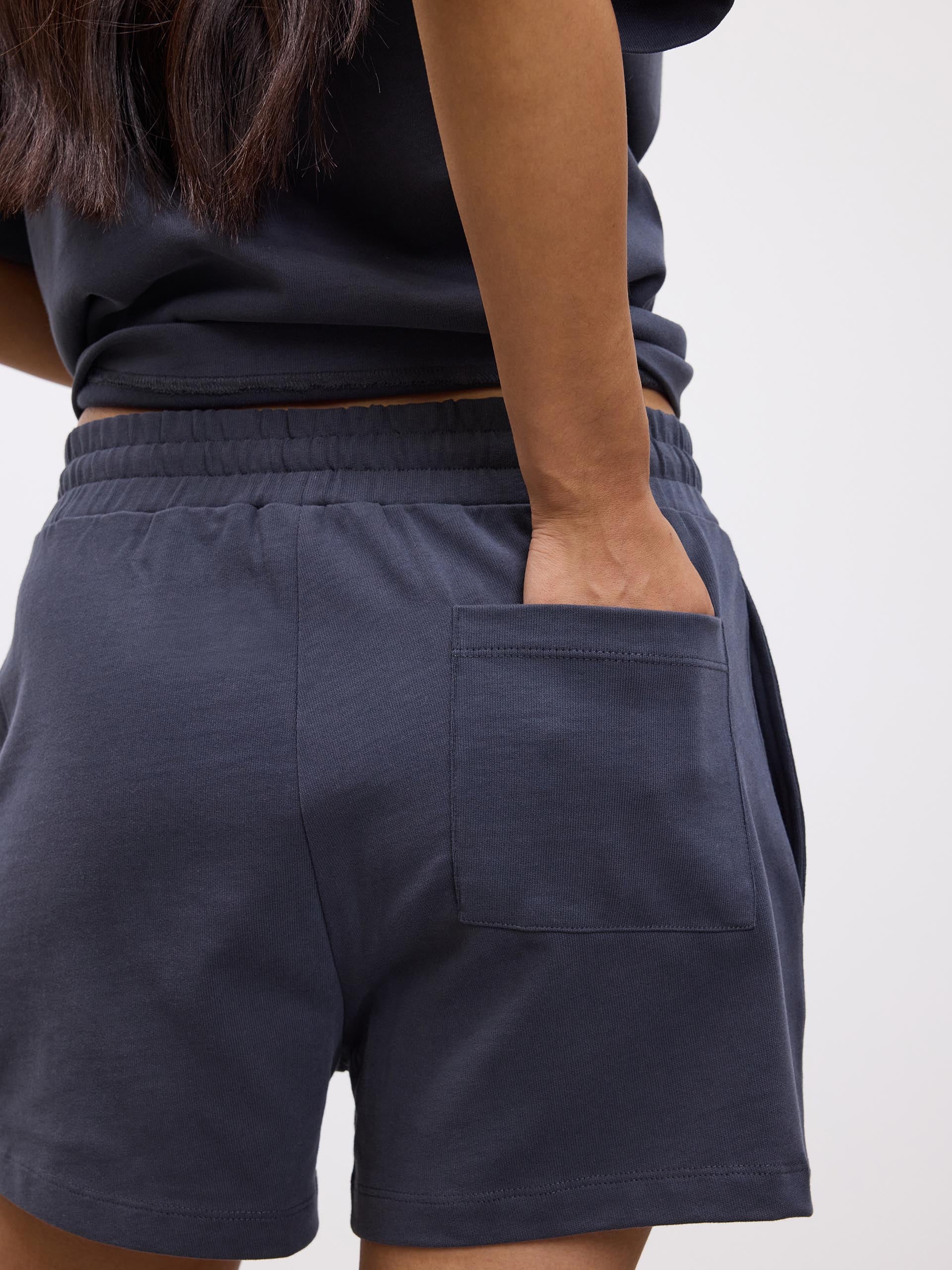 Womens Brushed Relaxed Short in Slate Blue