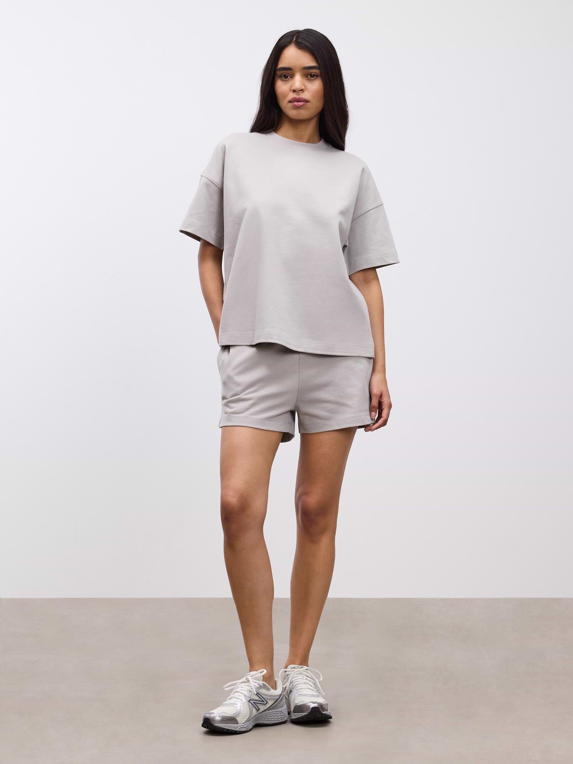 Womens Brushed Relaxed T-Shirt in Stone