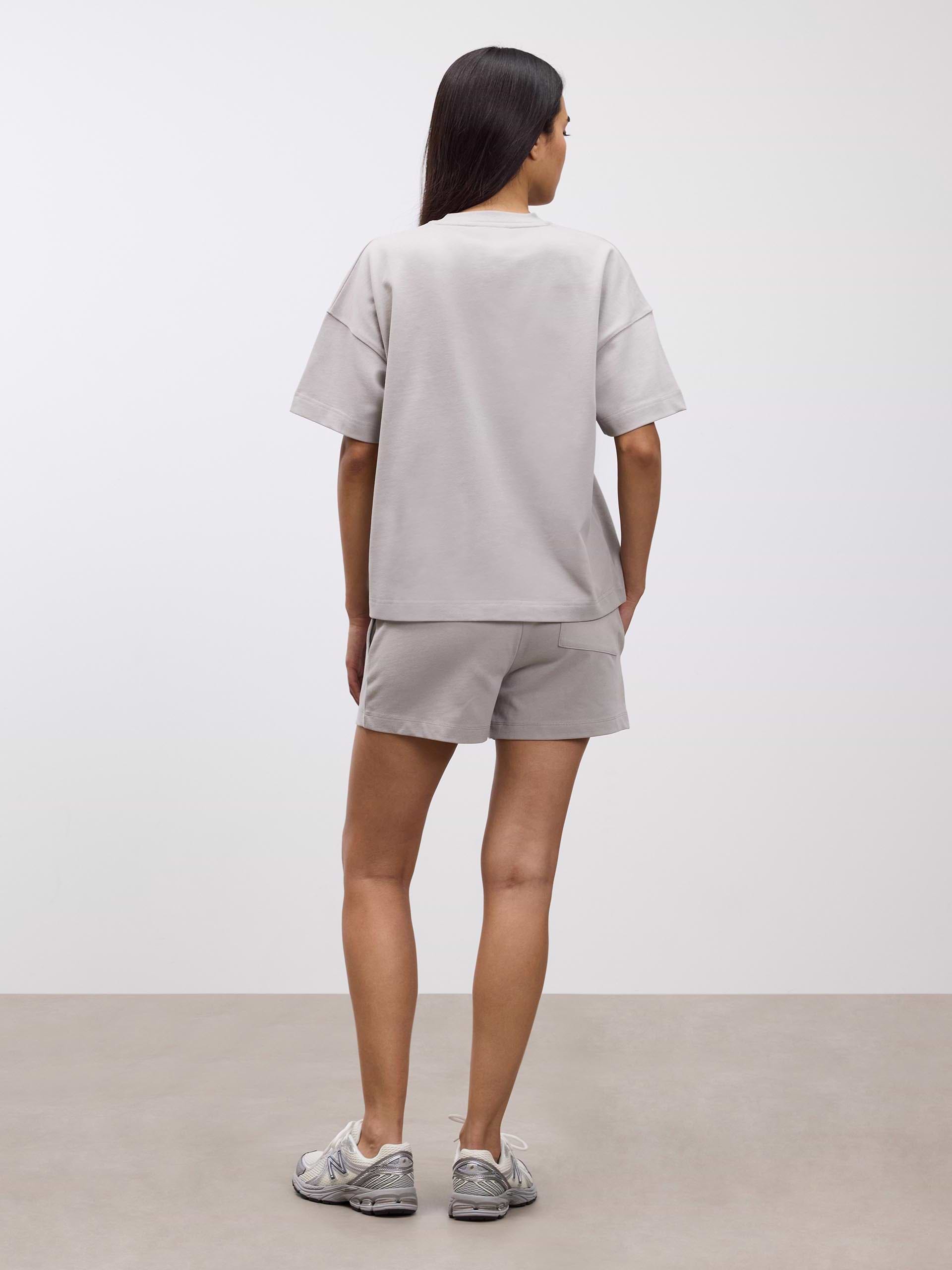 Womens Brushed Relaxed T-Shirt in Stone