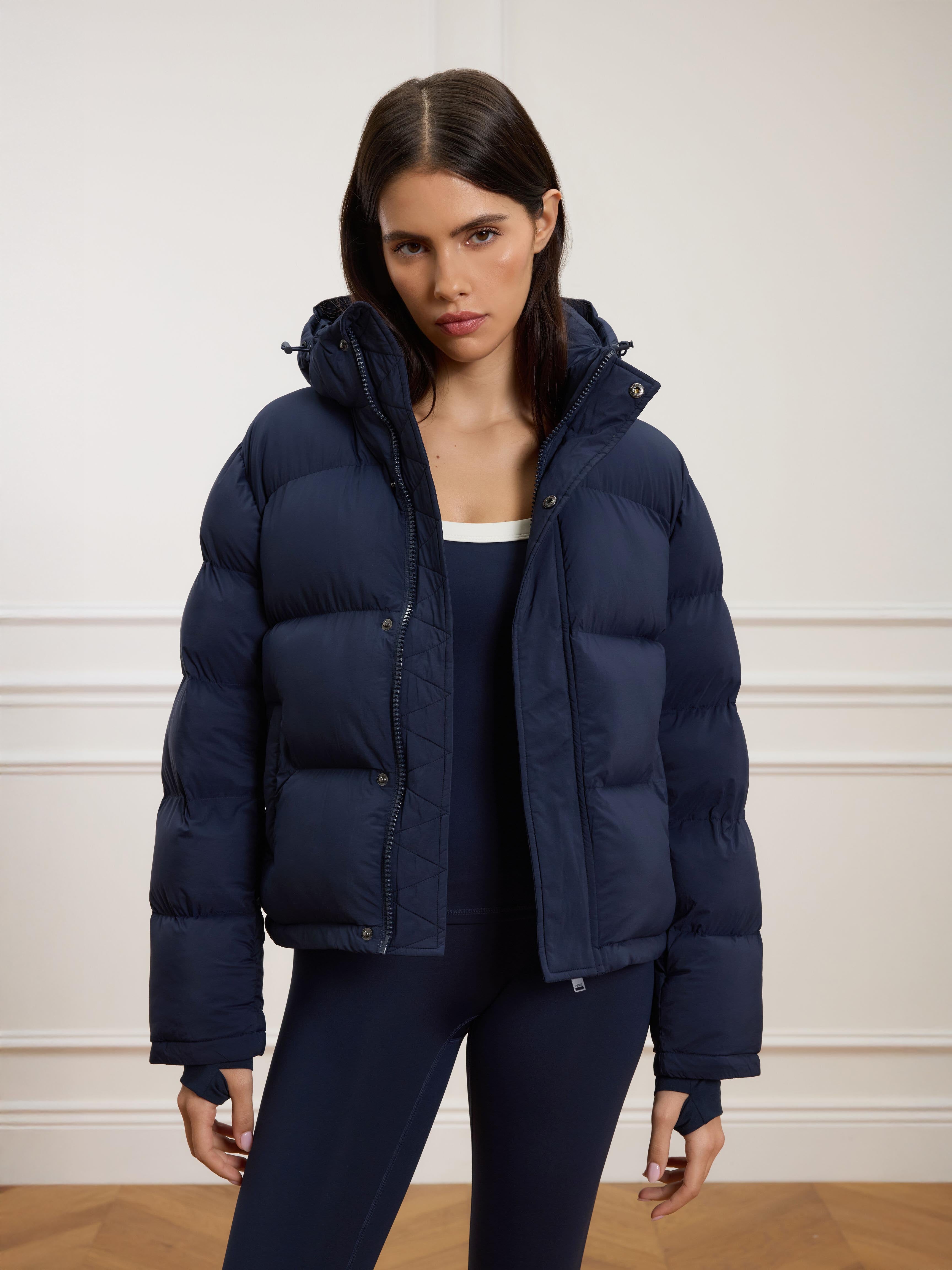 Womens Puffer Jacket in Navy