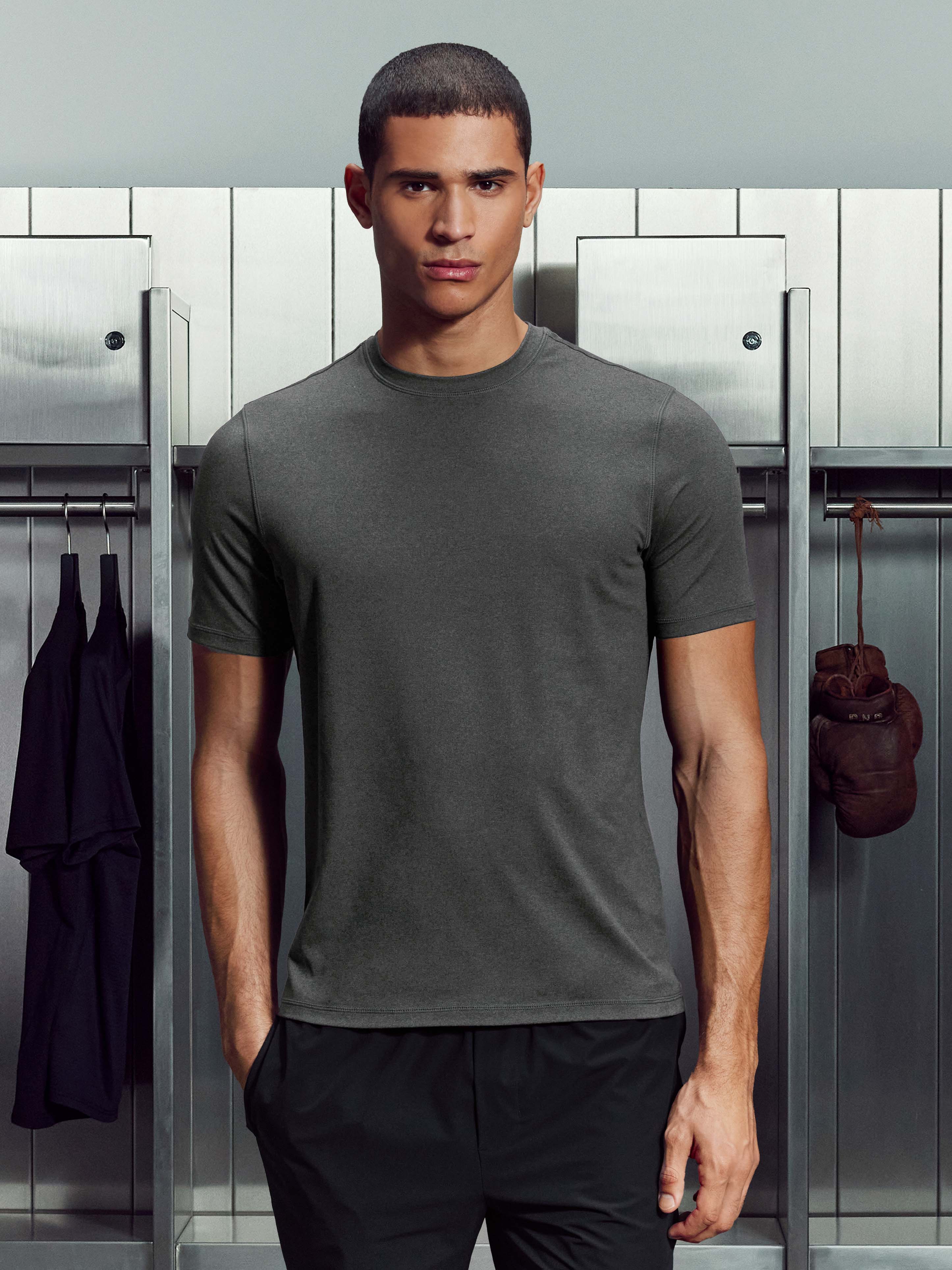 Soft Jersey Motion T-Shirt in Charcoal