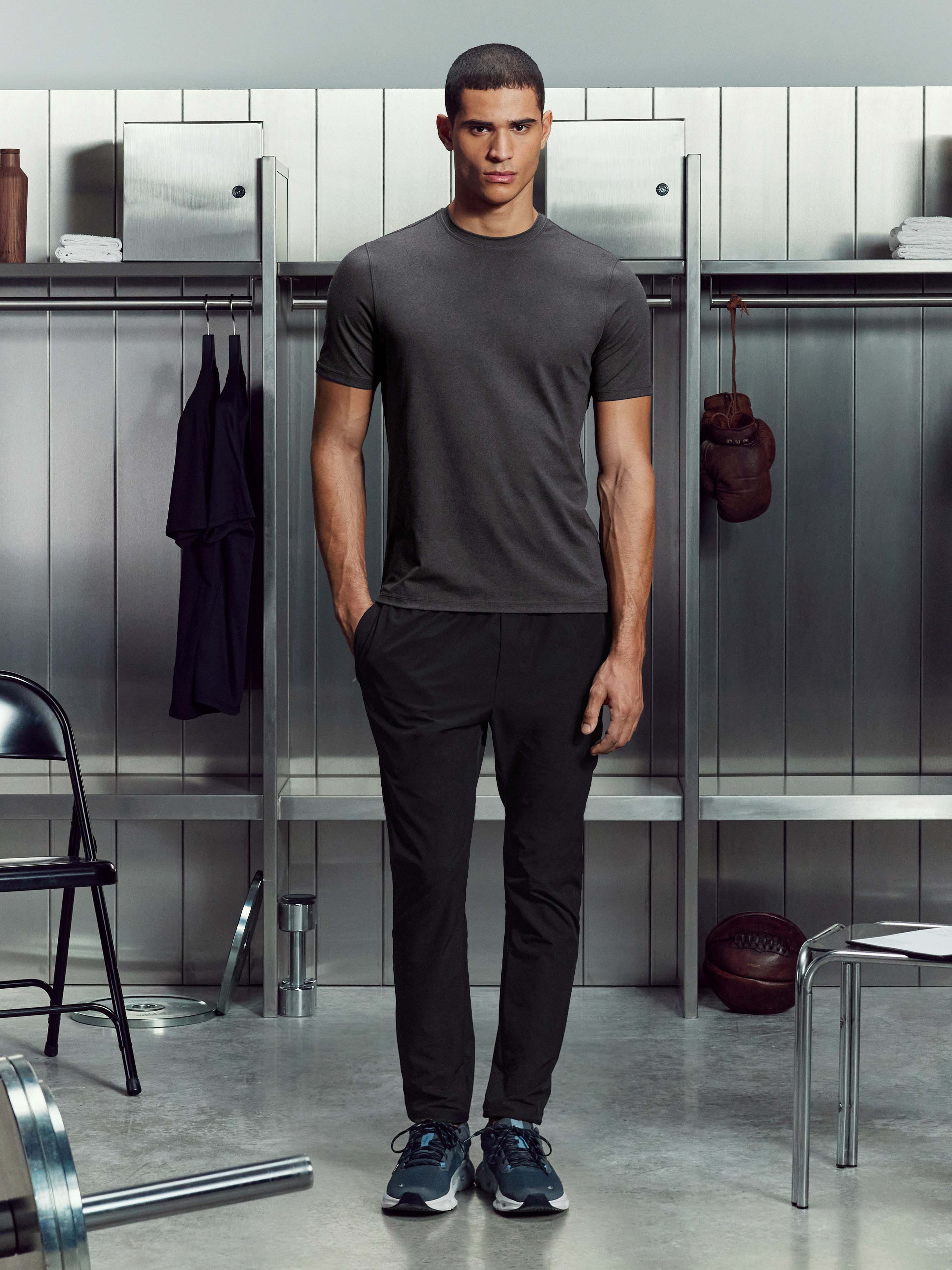 Soft Jersey Motion T-Shirt in Charcoal