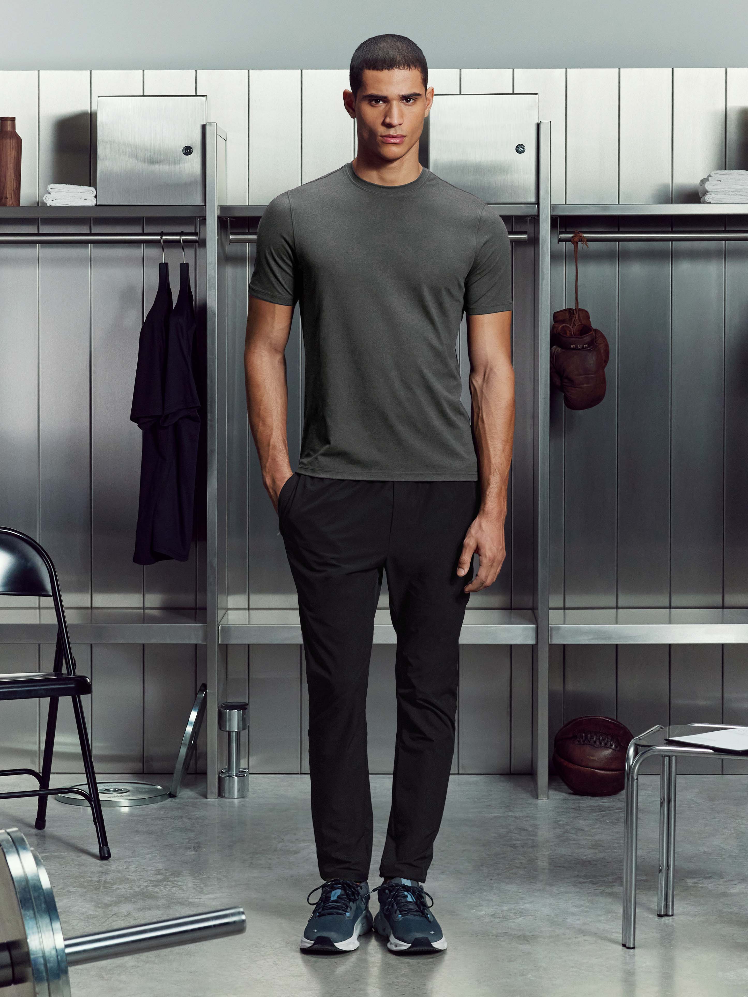 Soft Jersey Motion T-Shirt in Charcoal