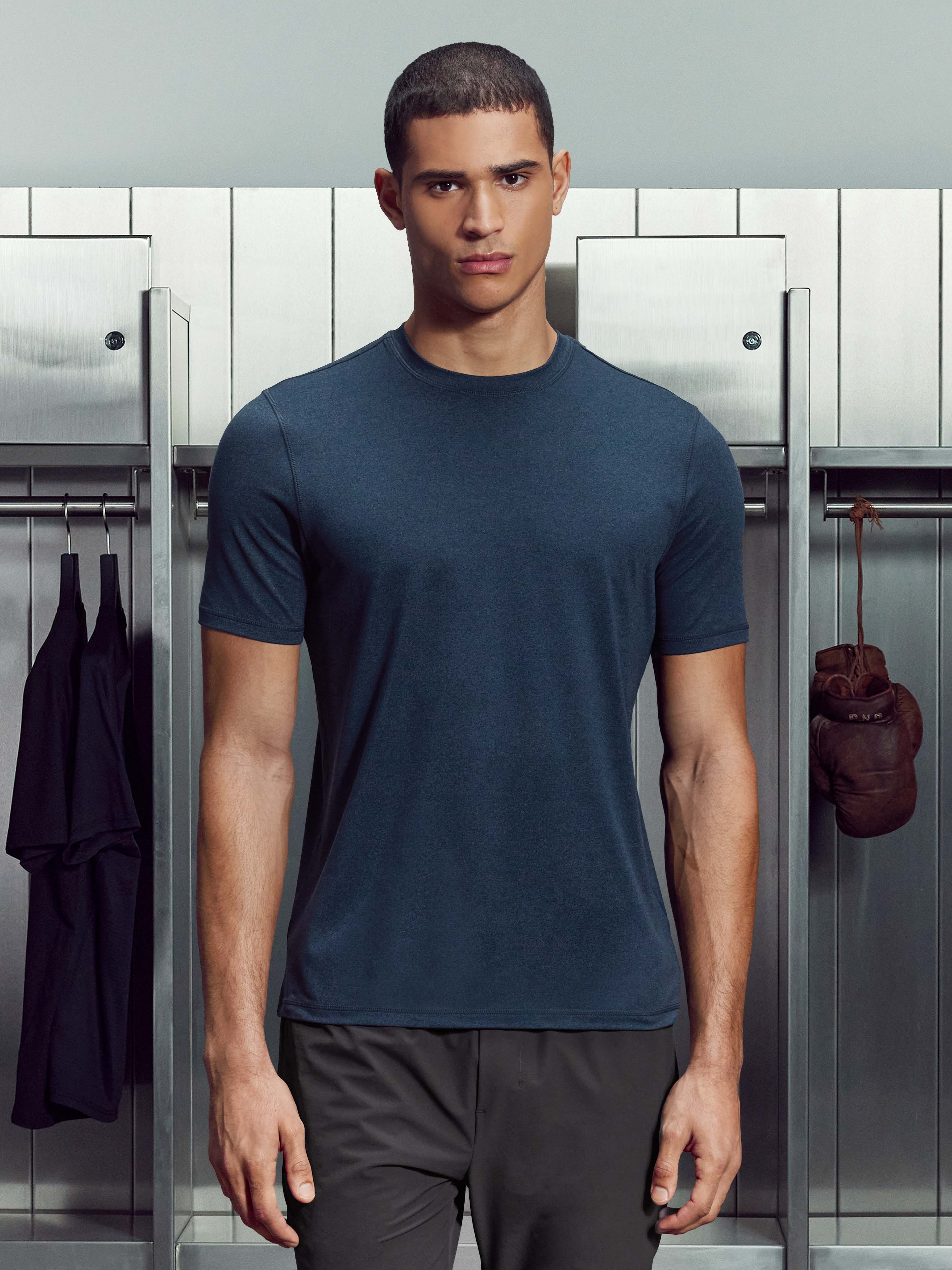 Soft Jersey Motion T-Shirt in Navy