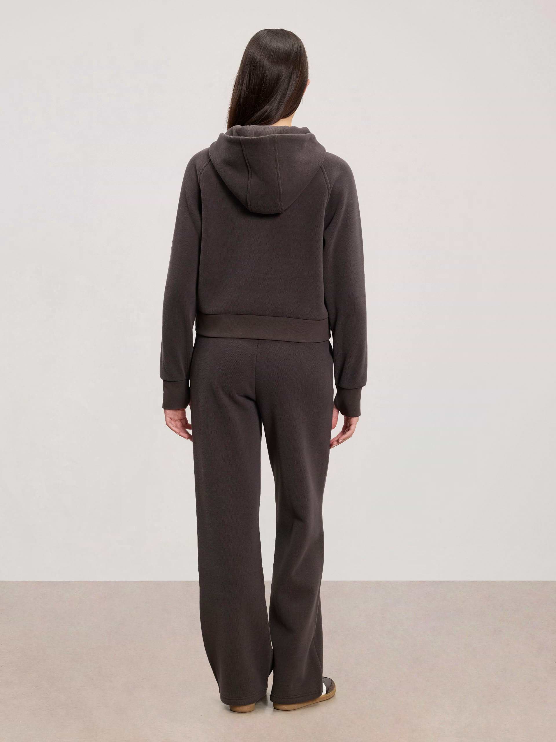 Womens Cosy Fleece Straight Leg Jogger in Brown