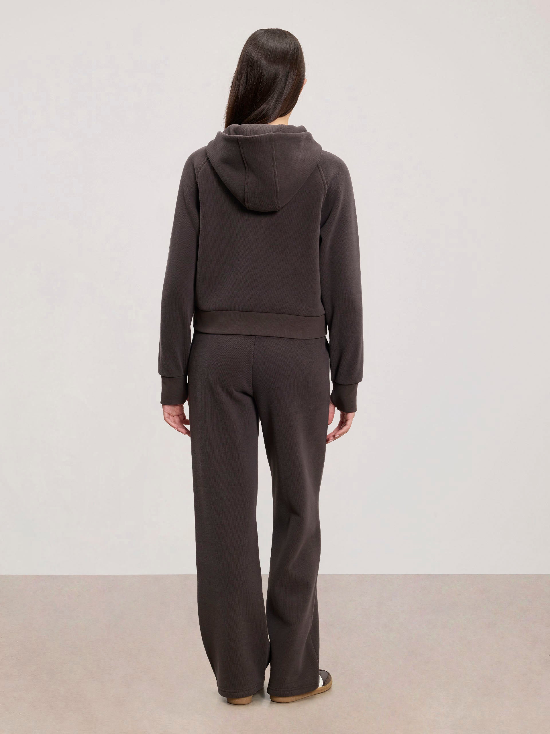 Womens Cosy Fleece Straight Leg Jogger in Brown