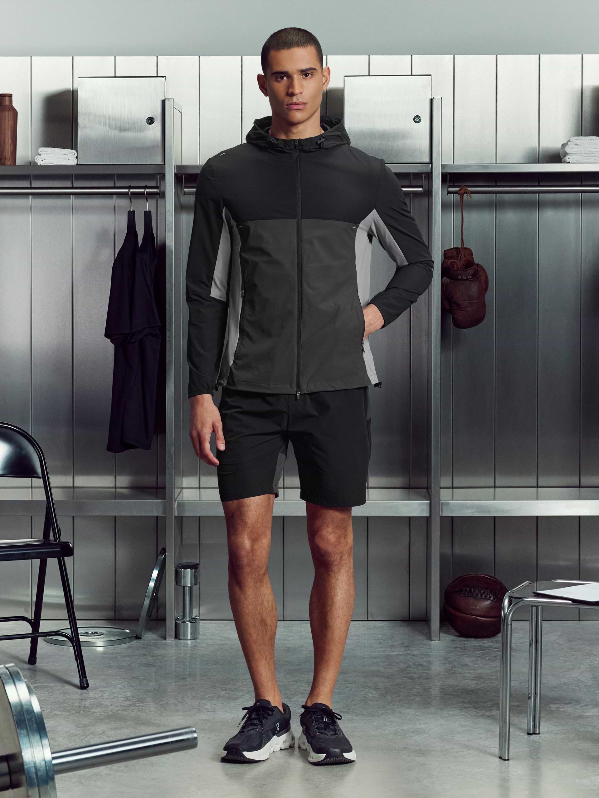 Active Colour Block Windbreaker in Black