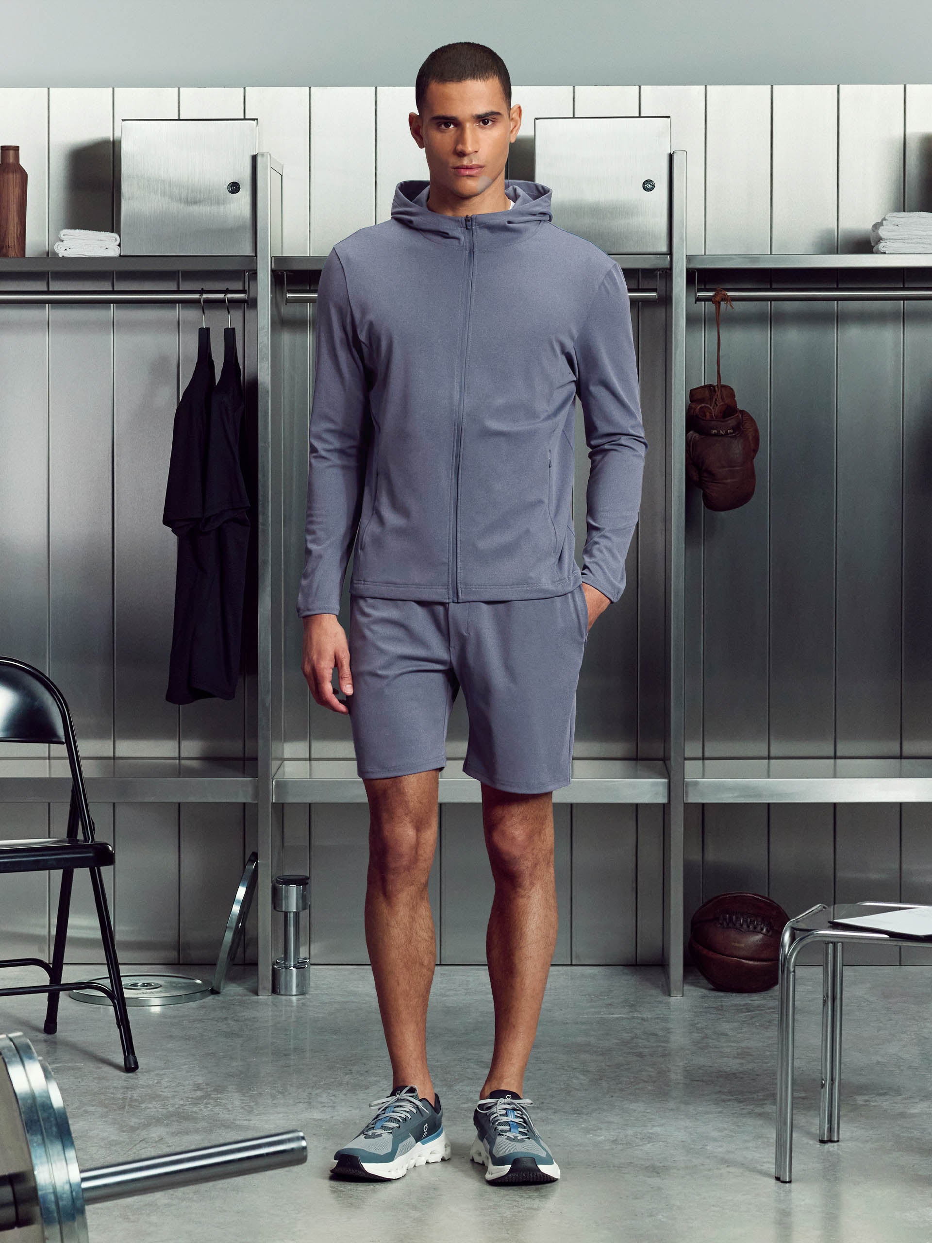 Active Jersey Short in Navy Marl