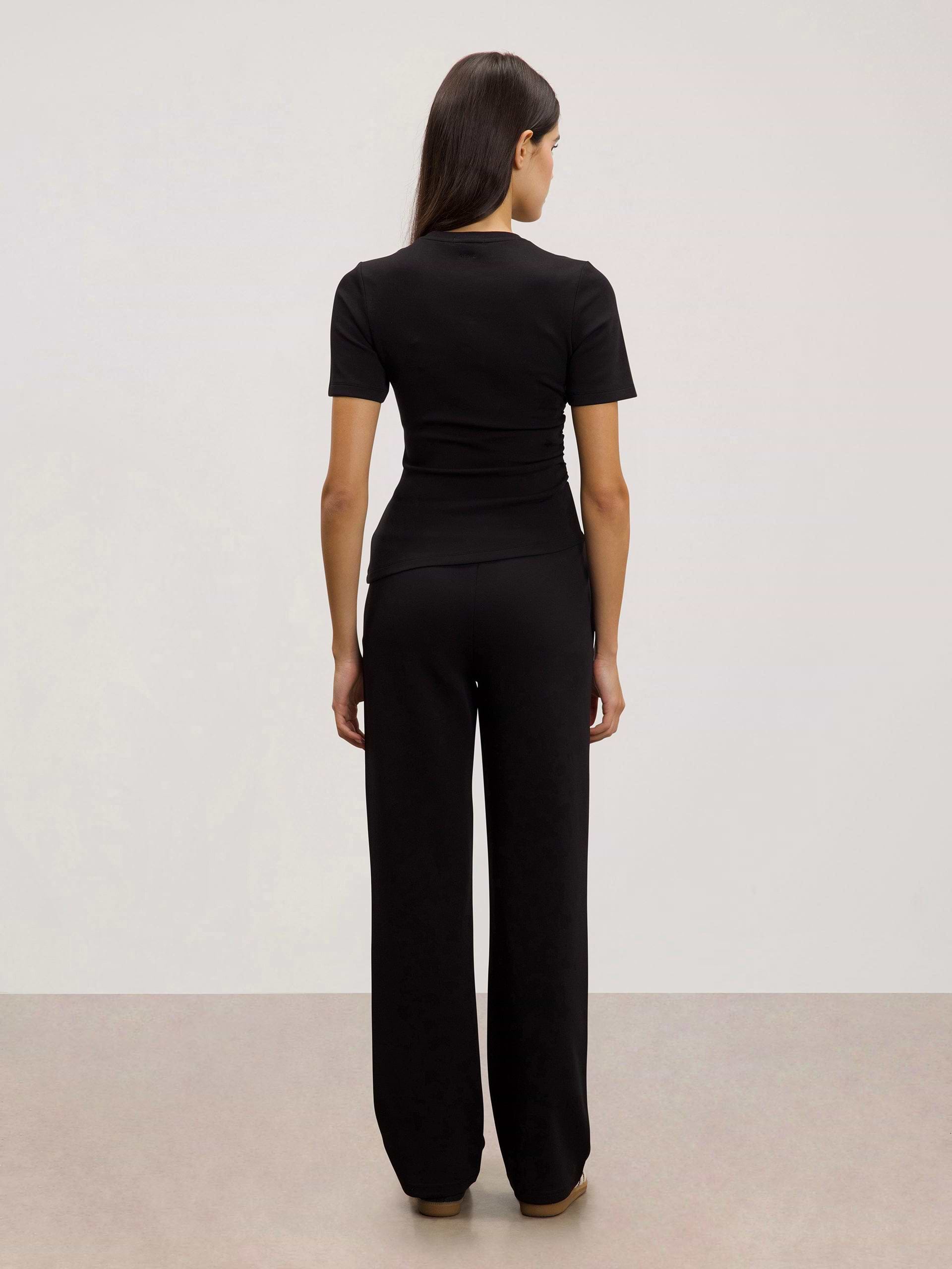 Womens Luxe Straight Leg Jogger in Black