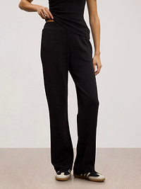 Womens Luxe Straight Leg Jogger in Black