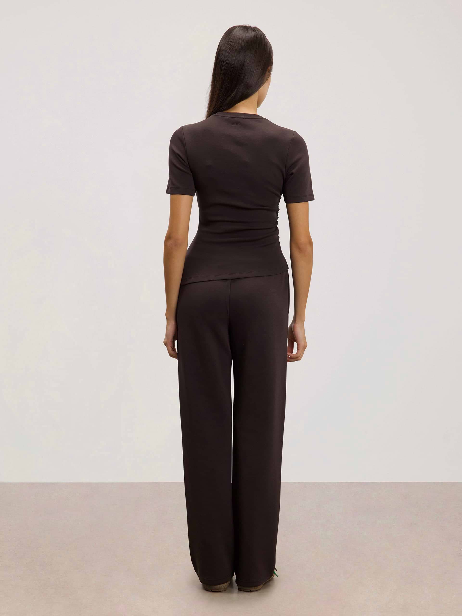 Womens Luxe Straight Leg Jogger in Brown