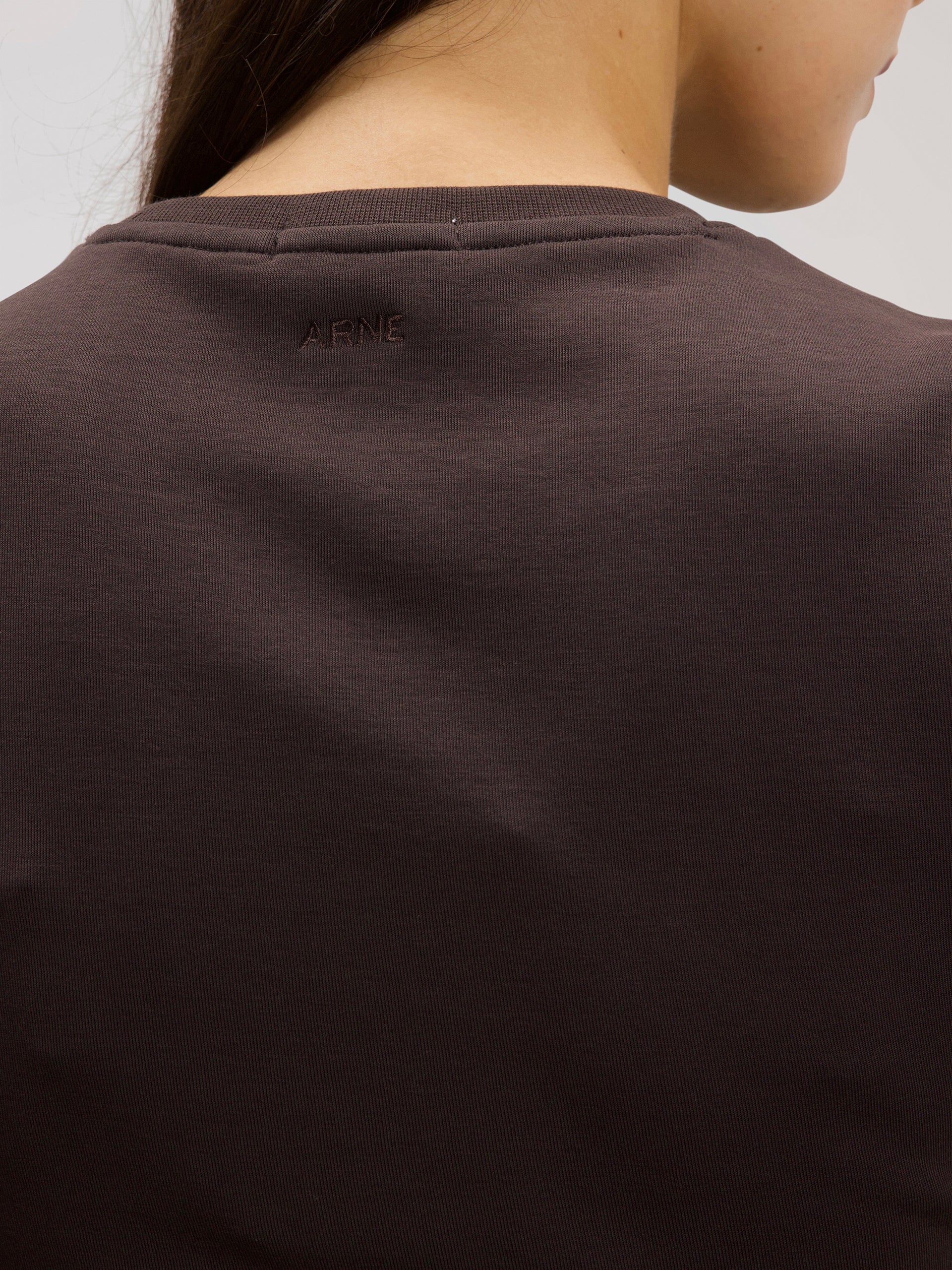 Womens Luxe Fitted Waist T-Shirt in Brown